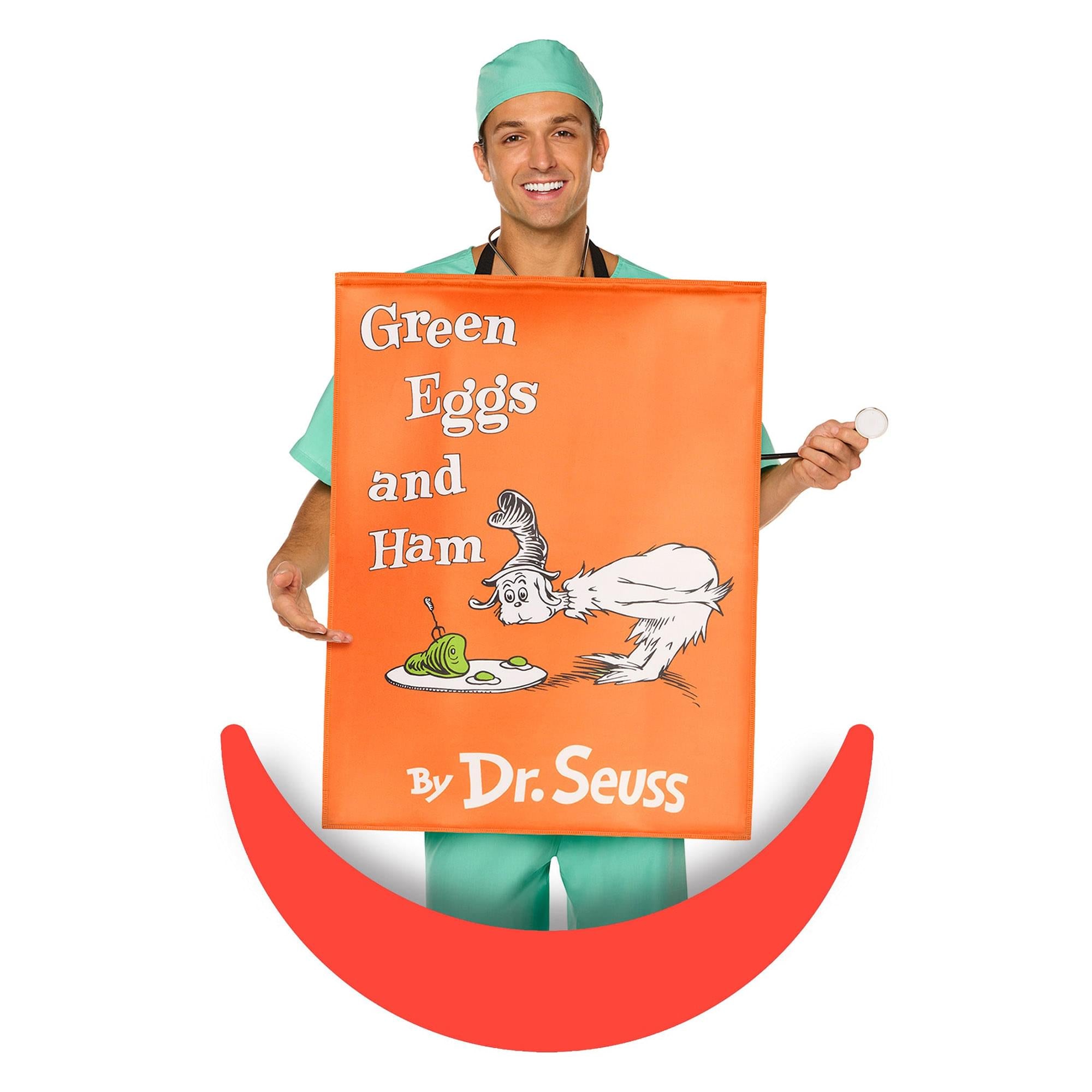 Dr Seuss Green Eggs And Ham Book Quik Change™ Adult Costume Kit | One Size