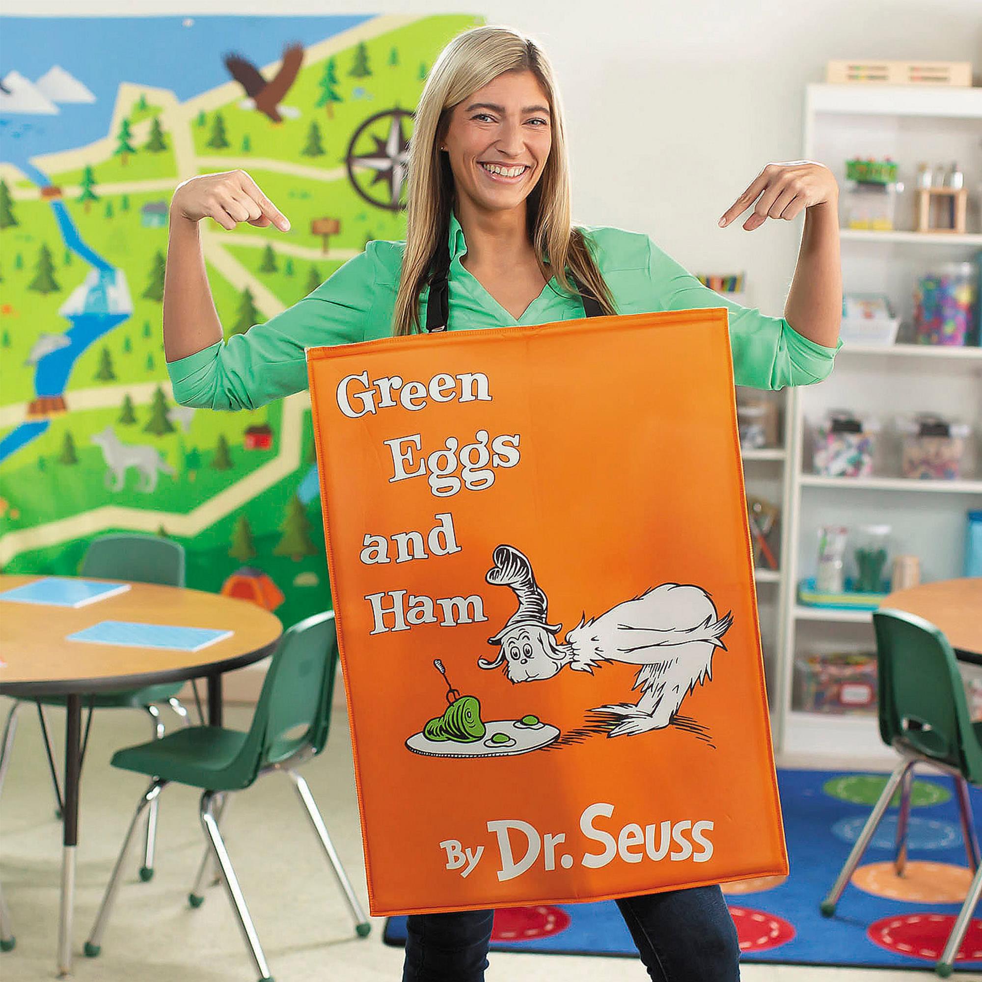 Dr Seuss Green Eggs And Ham Book Quik Change™ Adult Costume Kit | One Size