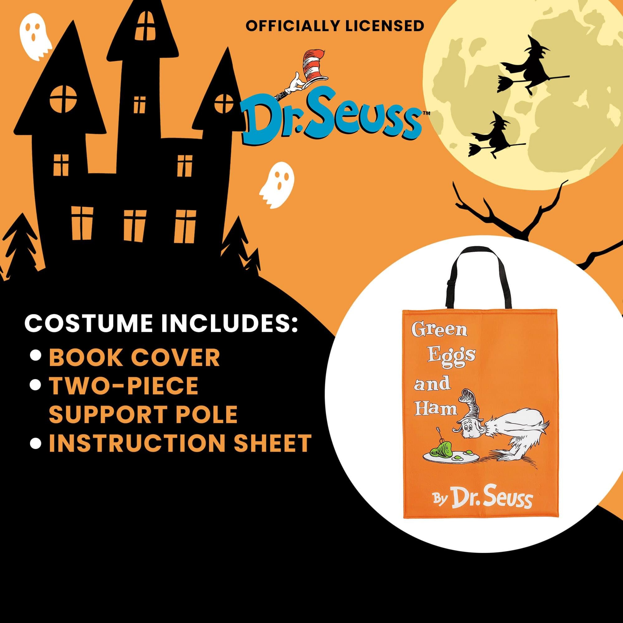 Dr Seuss Green Eggs And Ham Book Quik Change™ Adult Costume Kit | One Size
