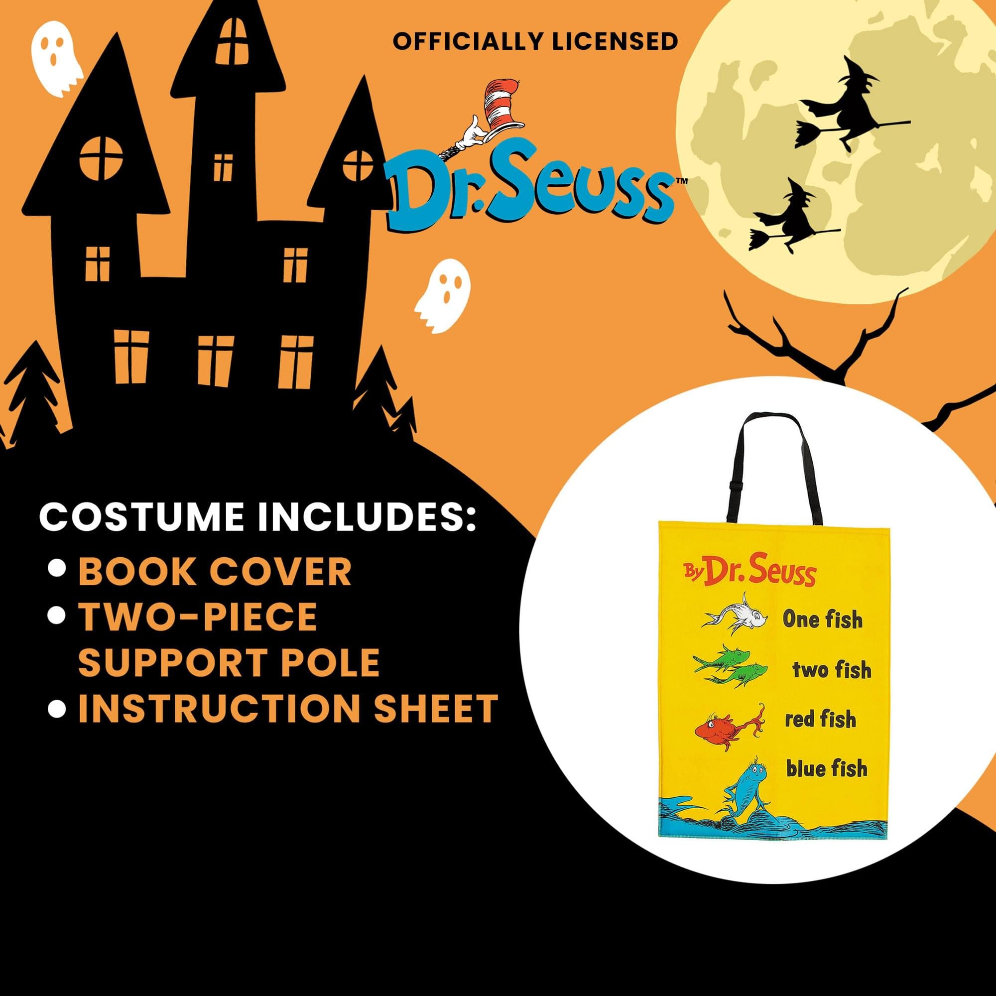 Dr Seuss One Fish Two Fish Book Quik Change™ Adult Costume | One Size