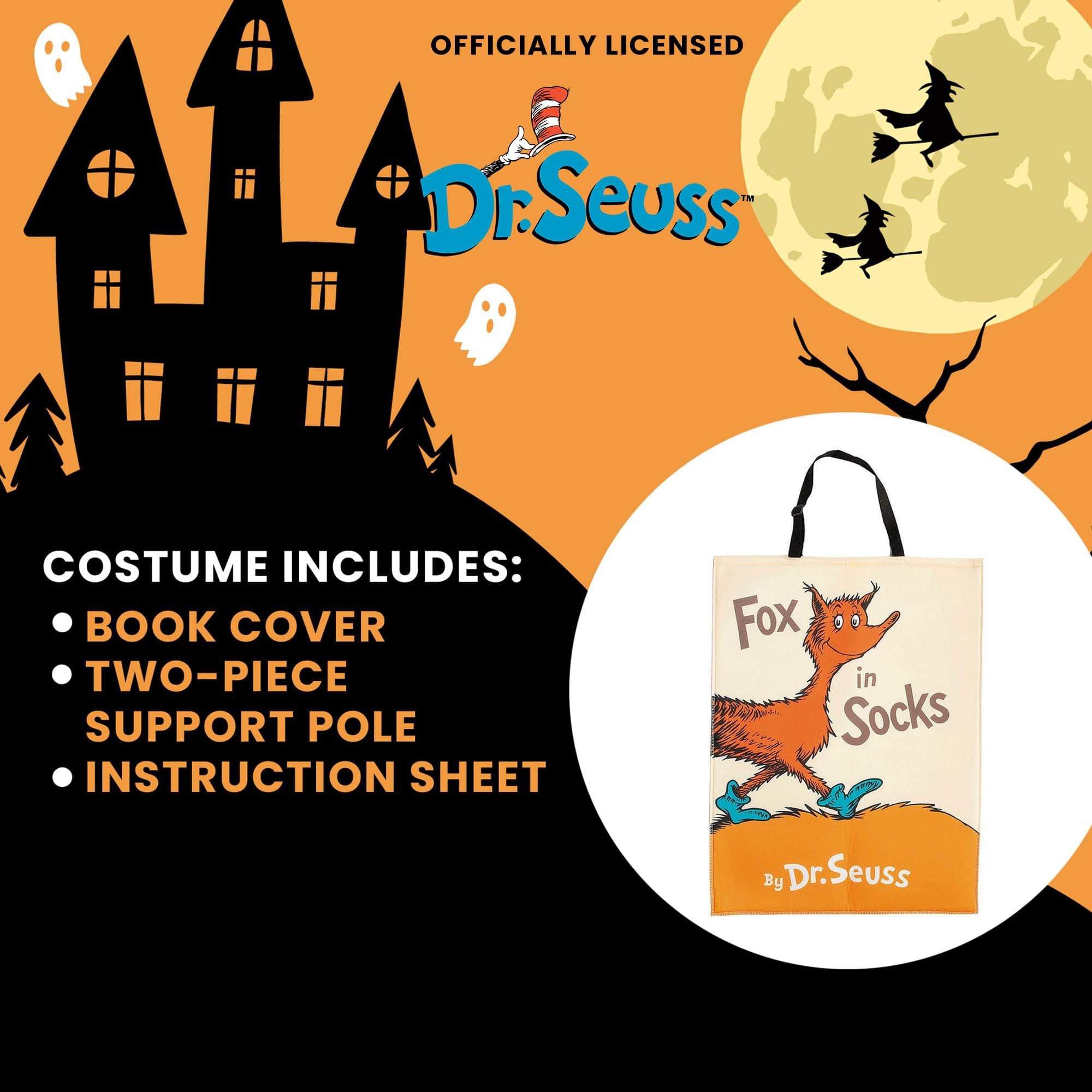 Dr Seuss Fox In Sox Book Quik Change™ Adult Costume | One Size