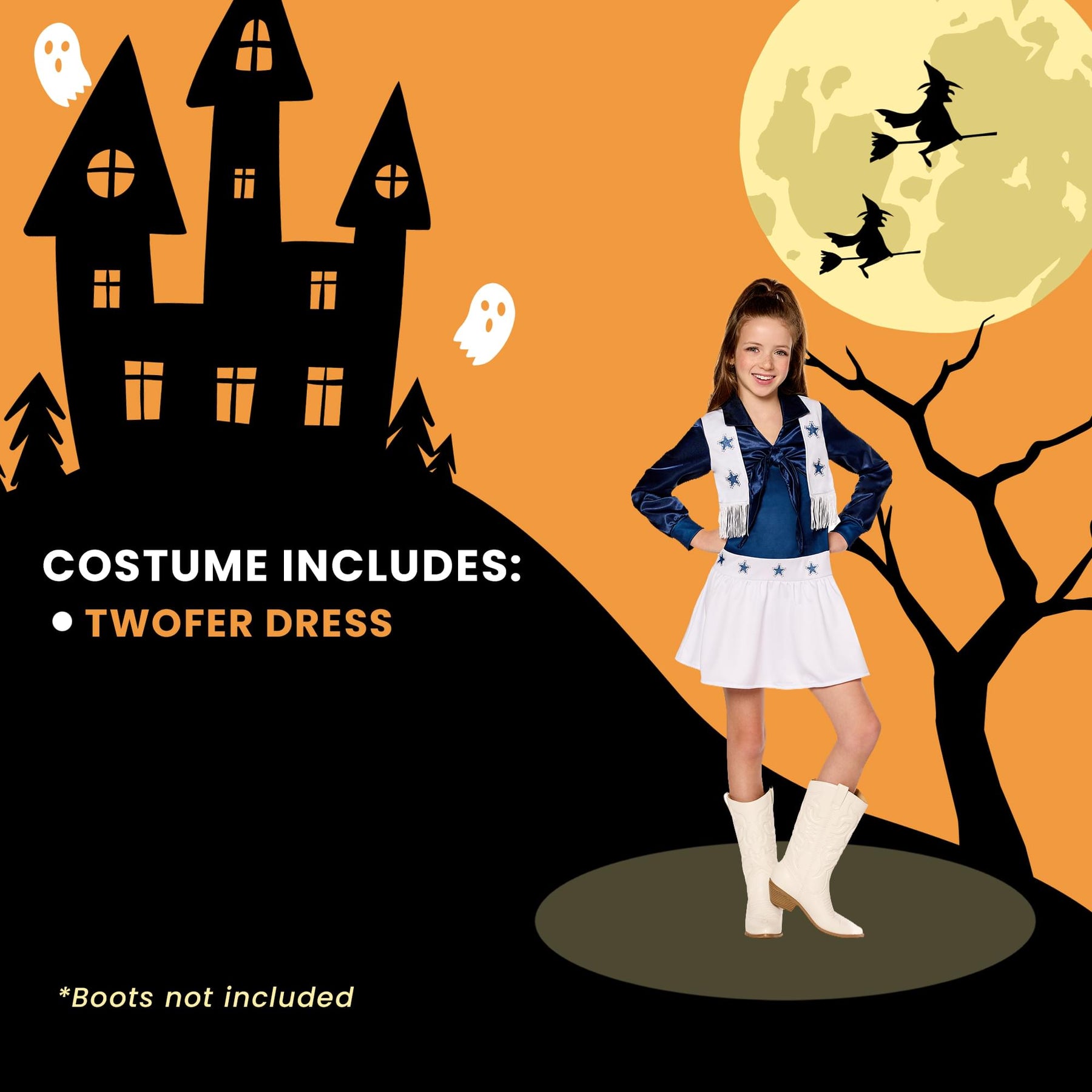 NFL Dallas Cowboys Cheerleaders Child Dress Costume | Large