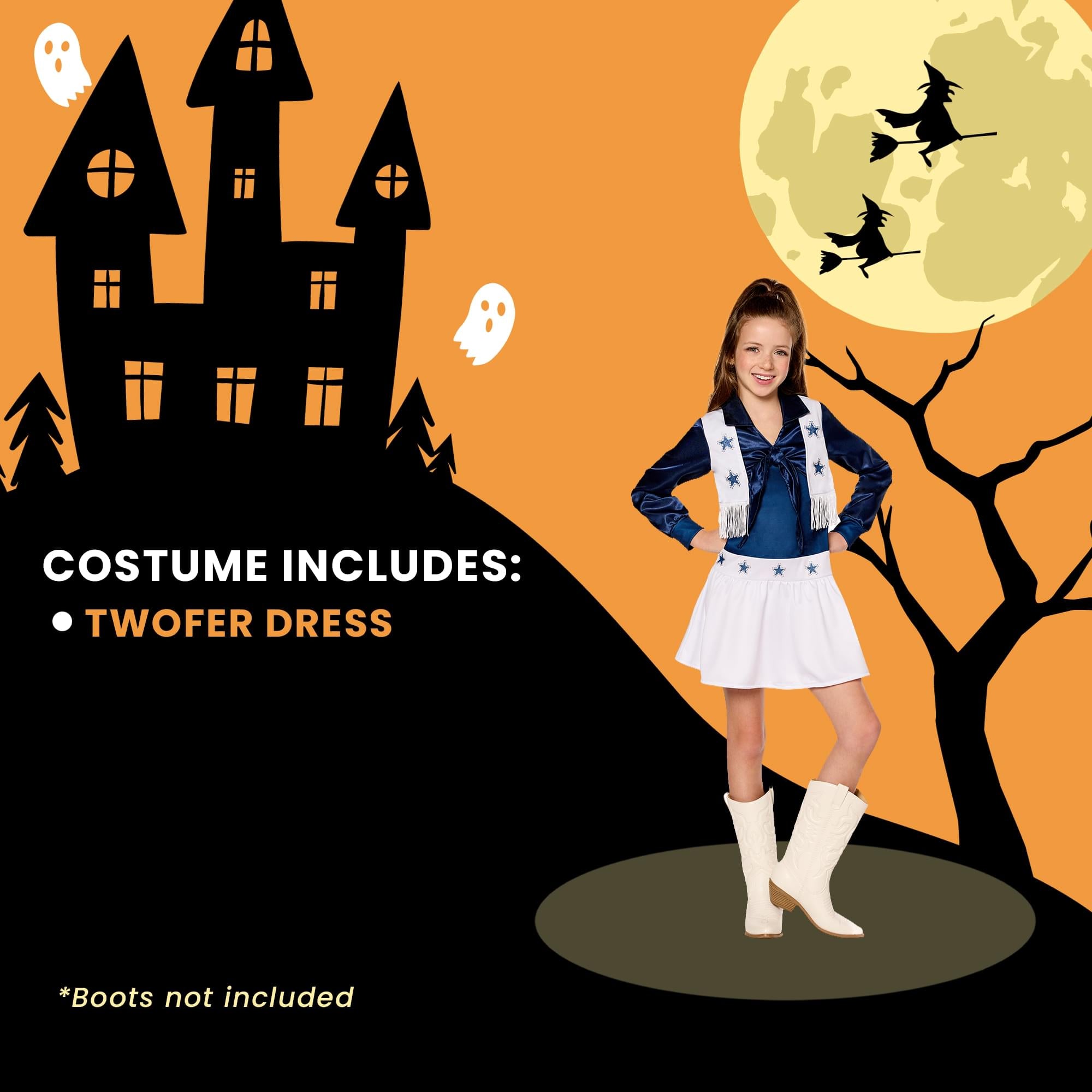 NFL Dallas Cowboys Cheerleaders Child Dress Costume | Large