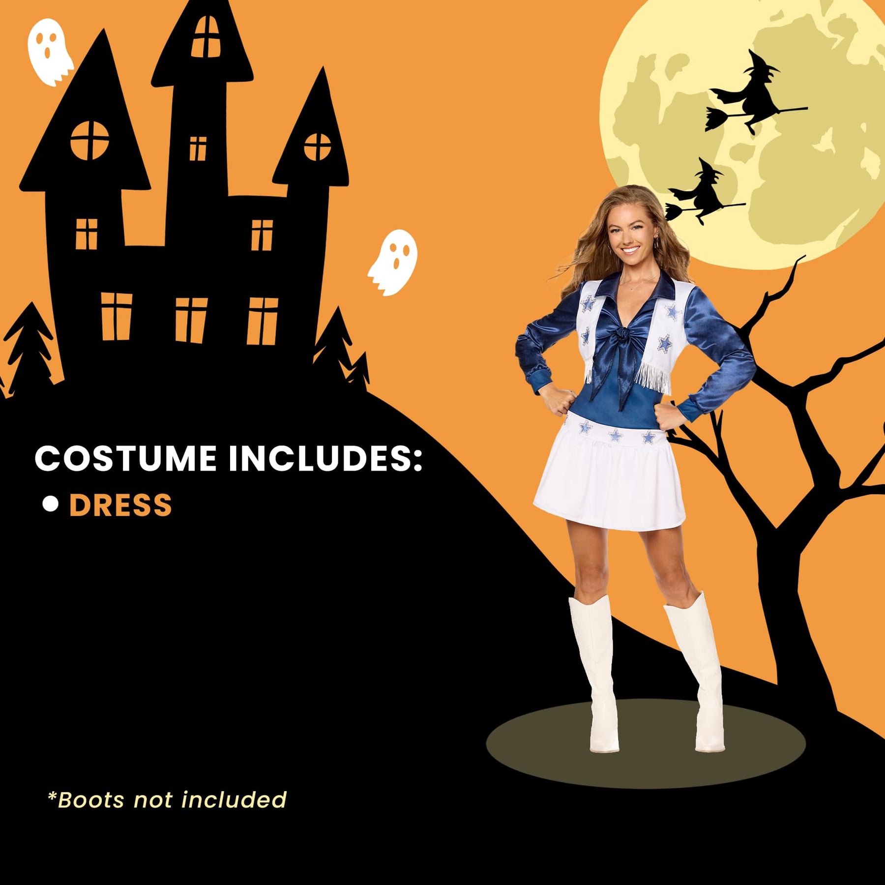 NFL Dallas Cowboys Cheerleaders Adult Dress Costume | Large