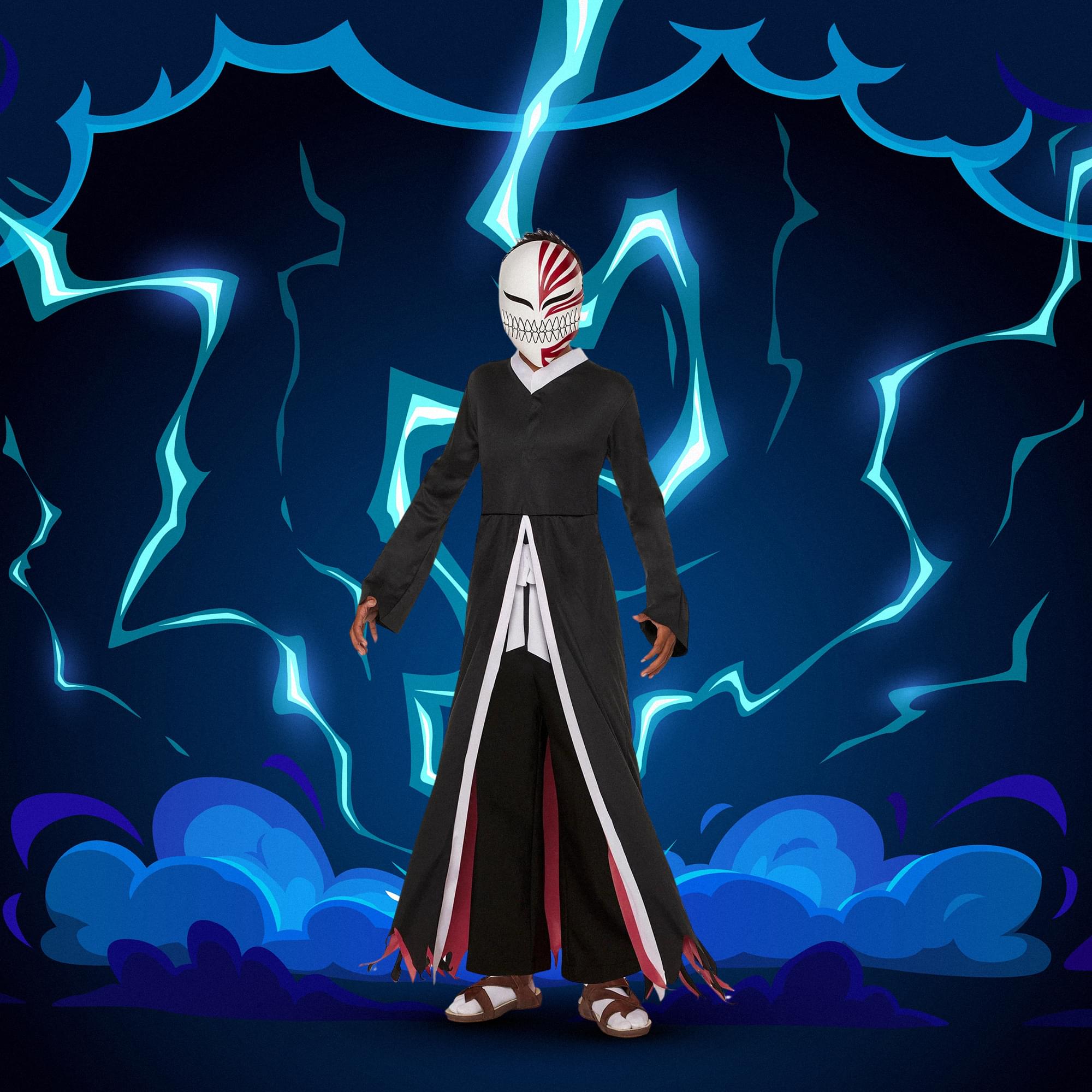 Bleach Ichingo Robe With Mask Child Costume