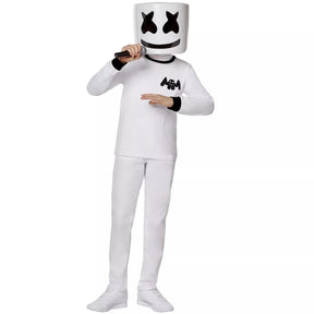 Marshmello Child Costume | Long Sleeve Shirt With Half Mask