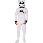 Marshmello Adult Costume | Long Sleeve Shirt With Half Mask