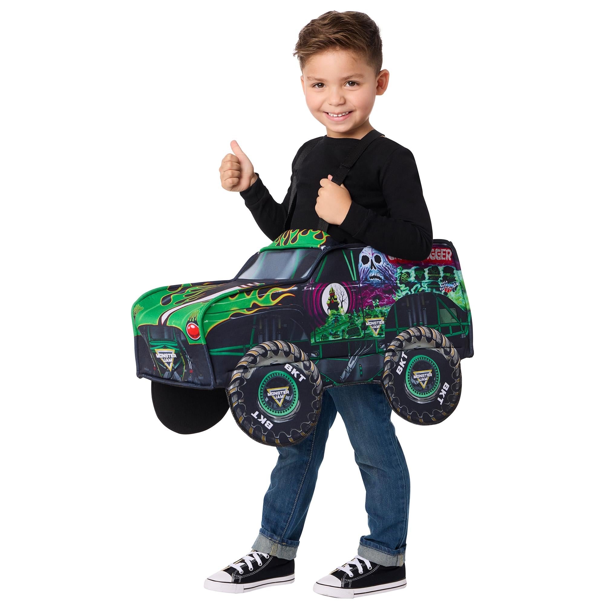 Monster Jam Grave Digger Ride-Along Toddler Costume | One Size Fits Up To Size 6