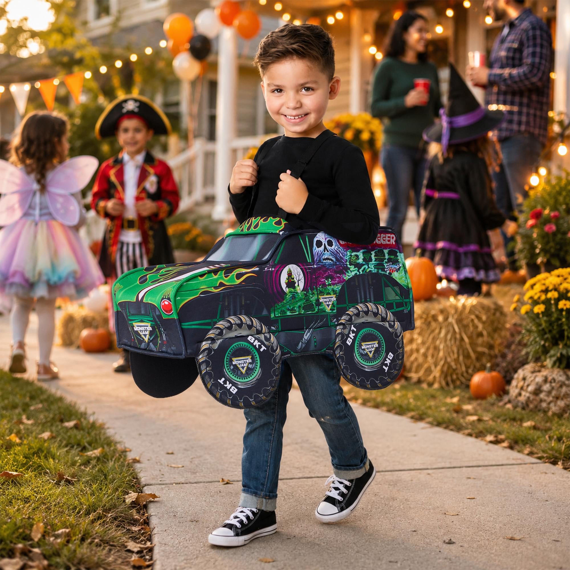 Monster Jam Grave Digger Ride-Along Toddler Costume | One Size Fits Up To Size 6