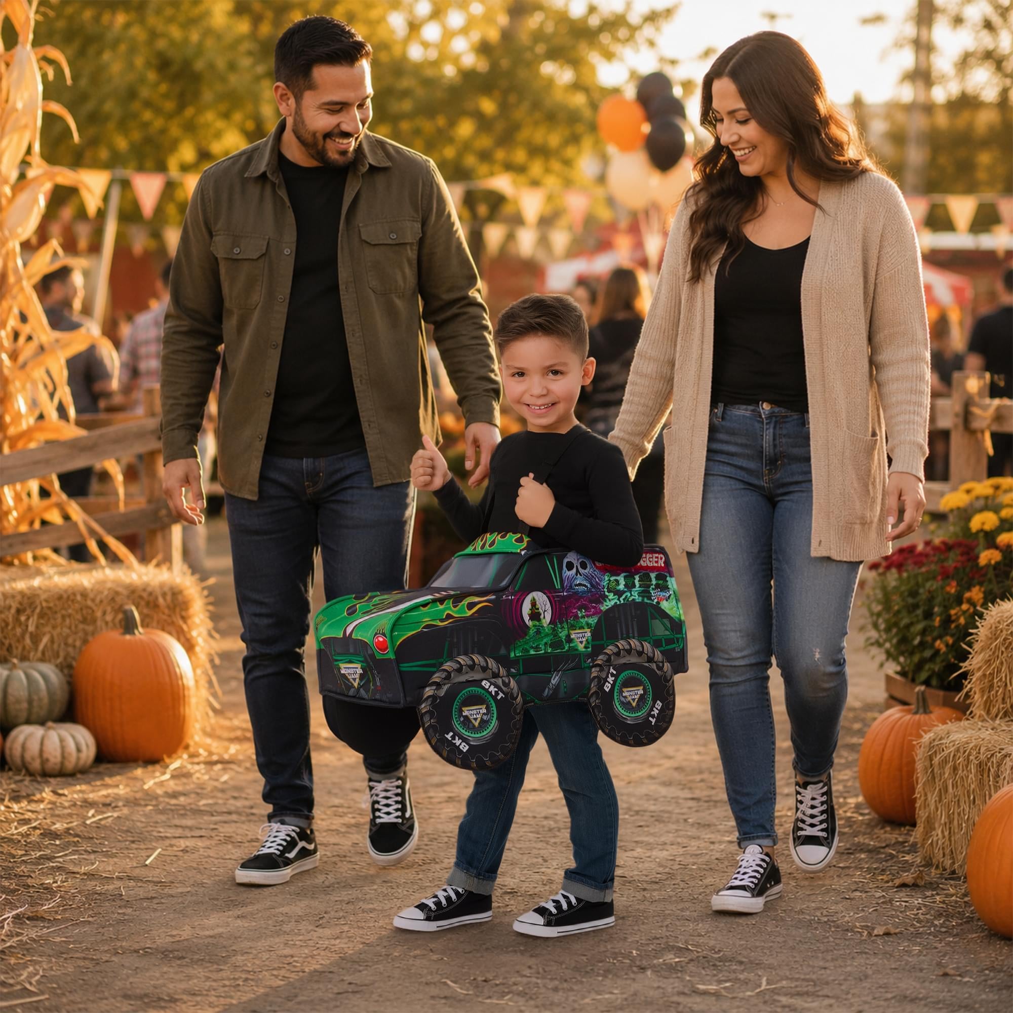 Monster Jam Grave Digger Ride-Along Toddler Costume | One Size Fits Up To Size 6