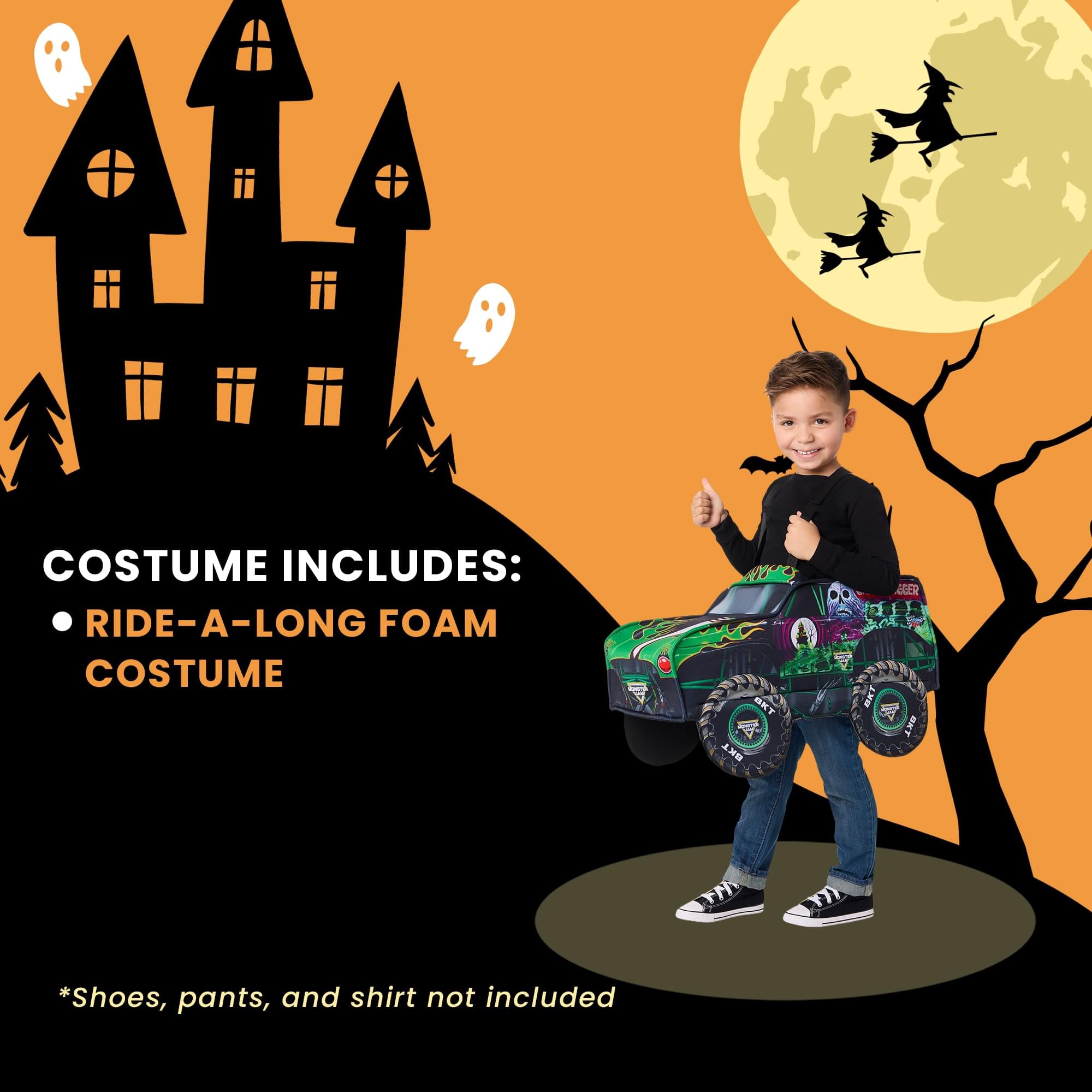 Monster Jam Grave Digger Ride-Along Toddler Costume | One Size Fits Up To Size 6
