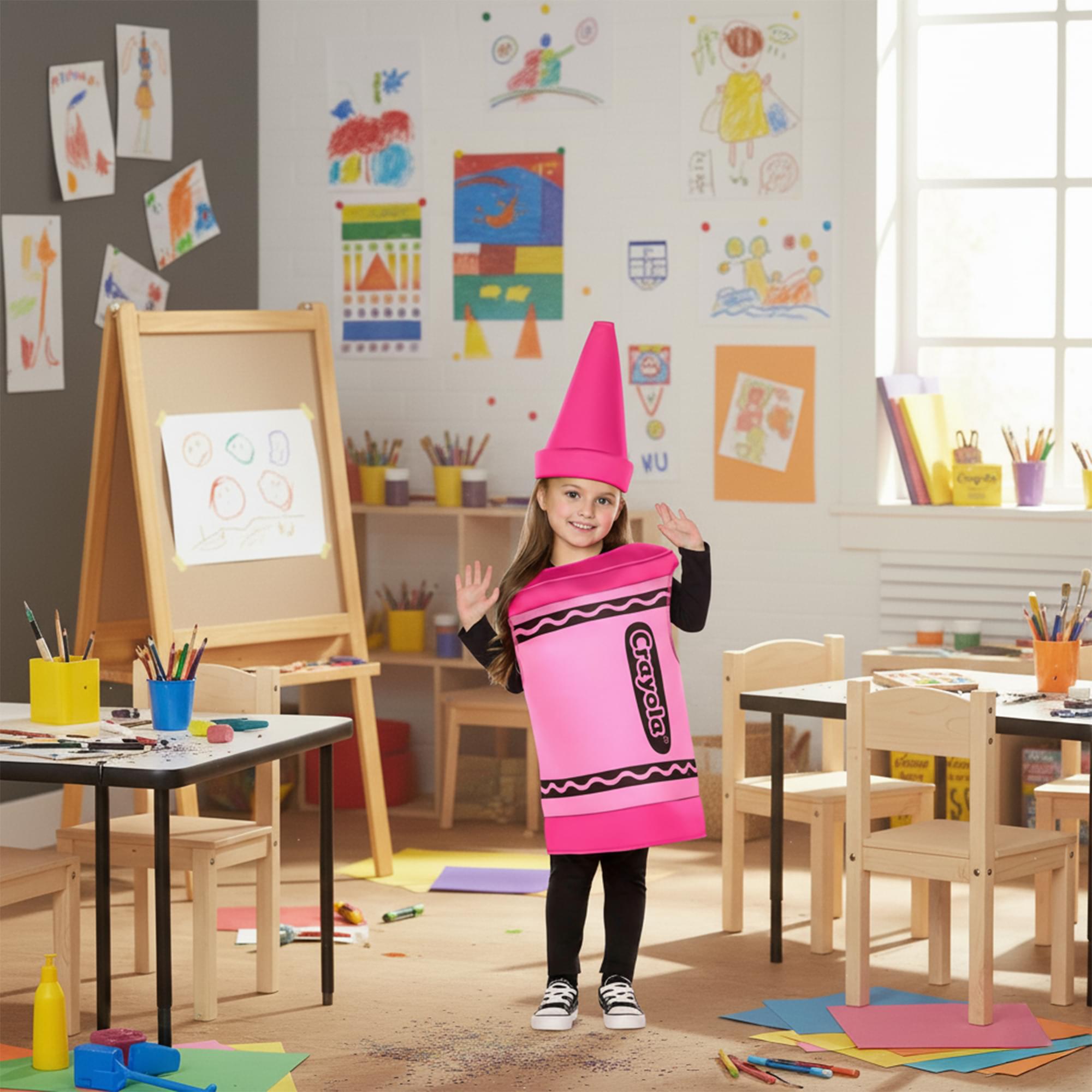 Craylola Crayon Pink Toddler Costume | One Size Fits Most Up To 6