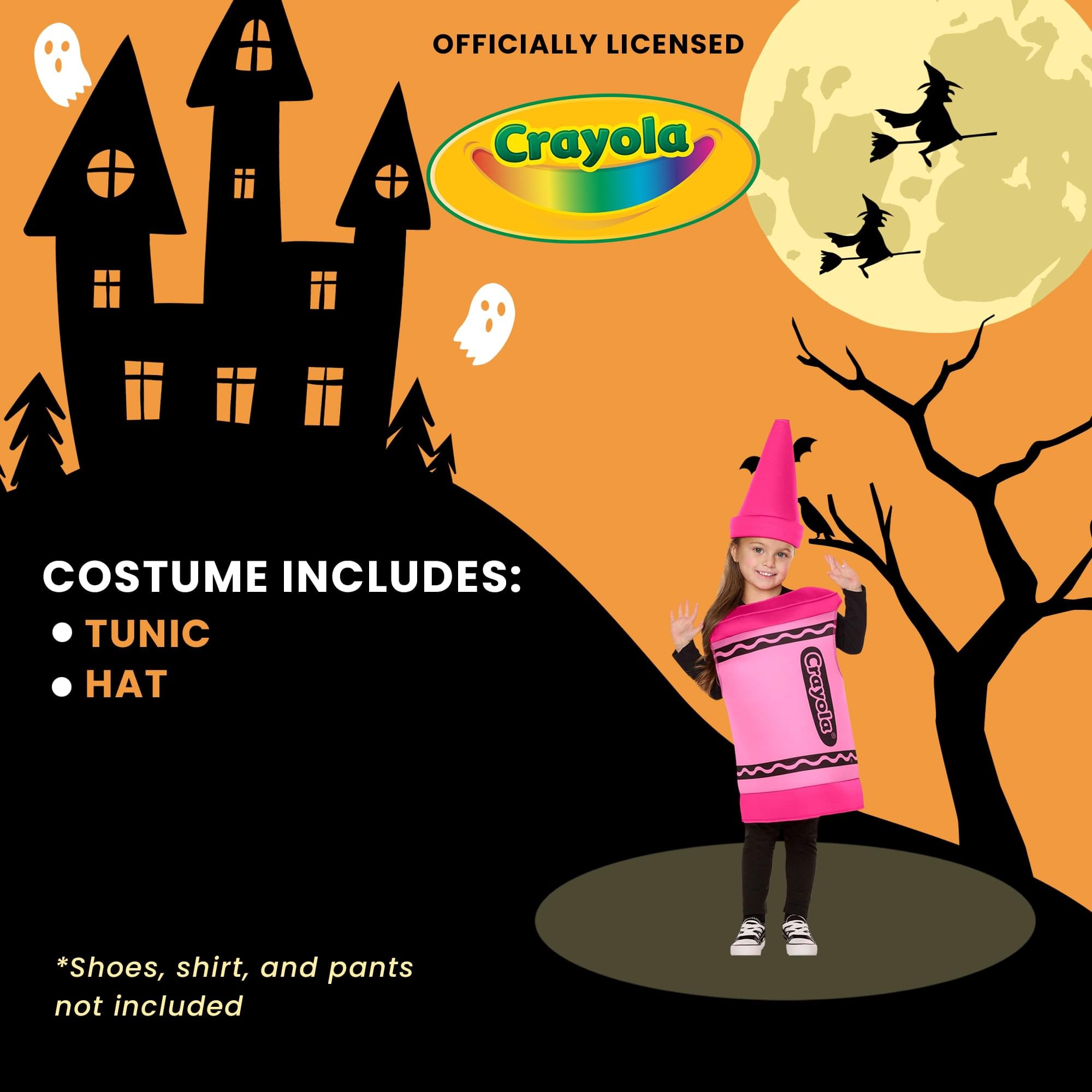 Craylola Crayon Pink Toddler Costume | One Size Fits Most Up To 6