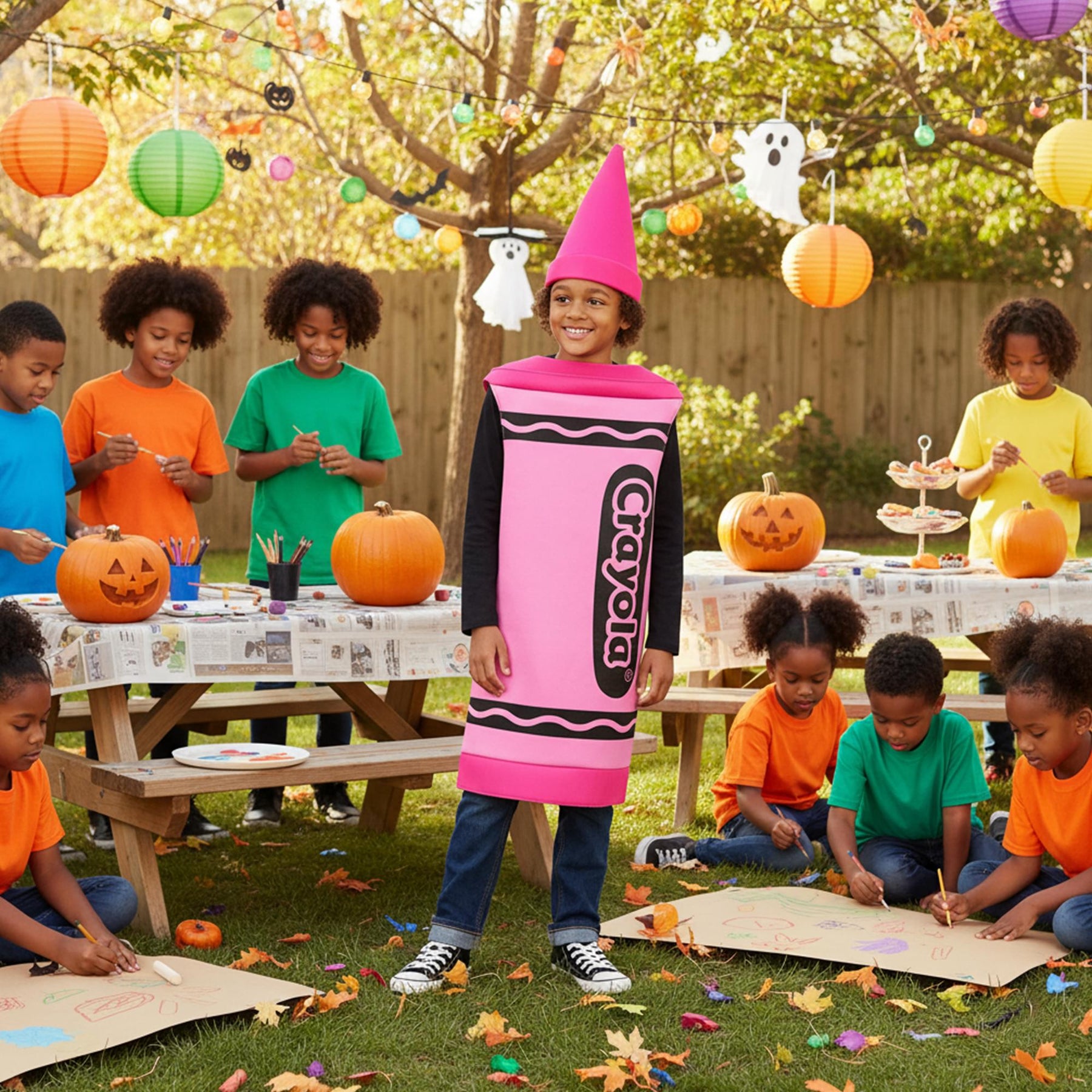 Craylola Crayon Pink Child Costume | One Size Fits Most