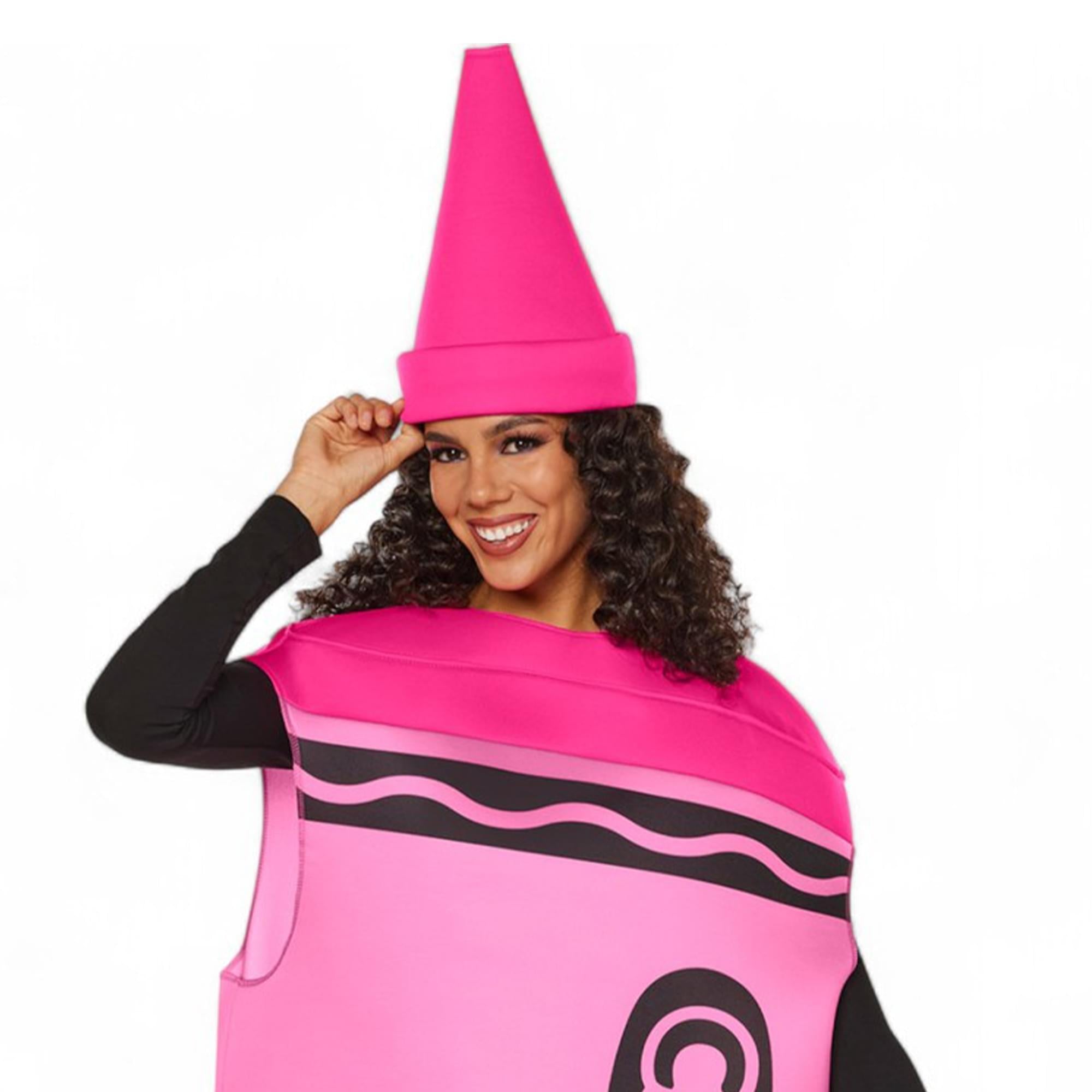 Craylola Crayon Pink Adult Costume | One Size Fits Most