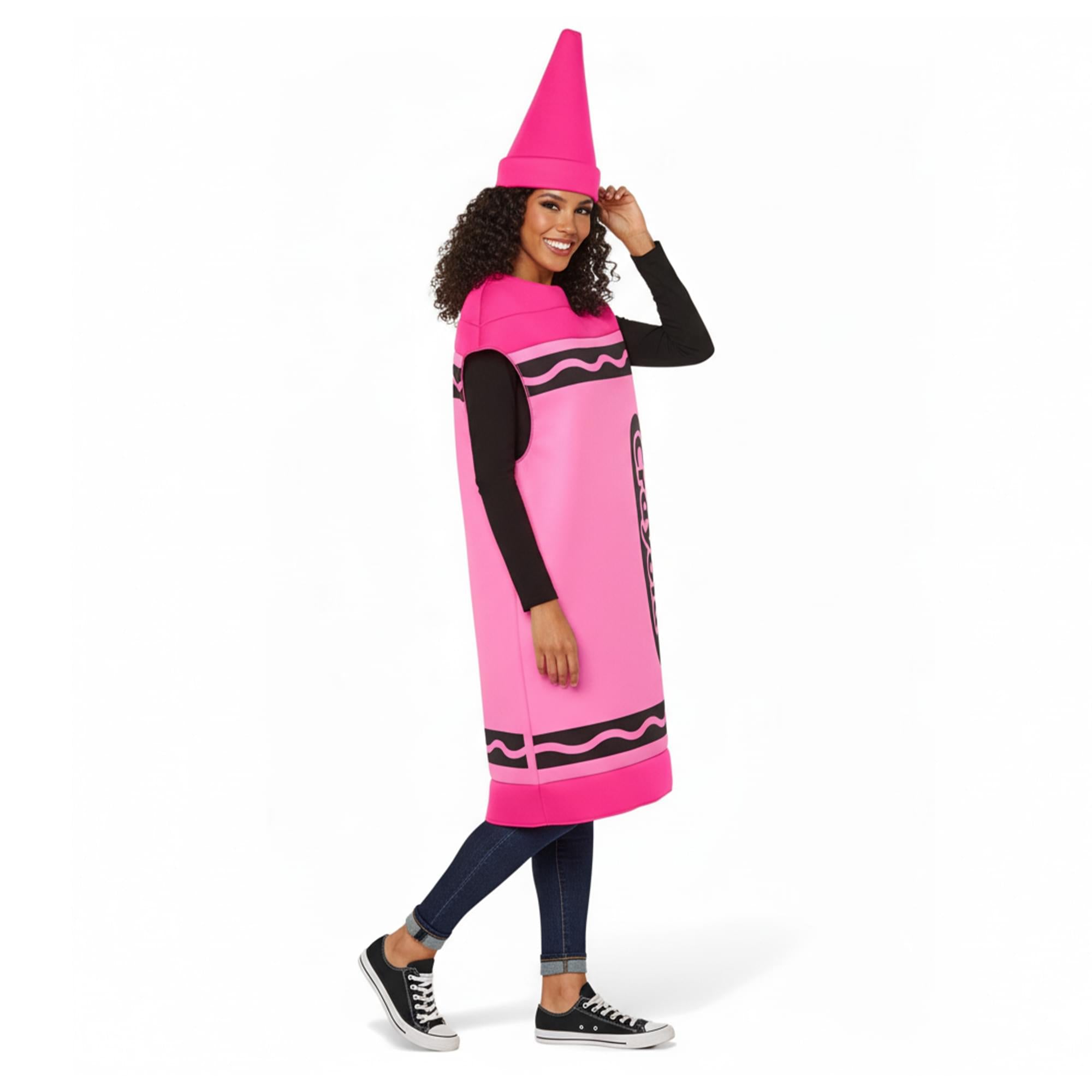 Craylola Crayon Pink Adult Costume | One Size Fits Most