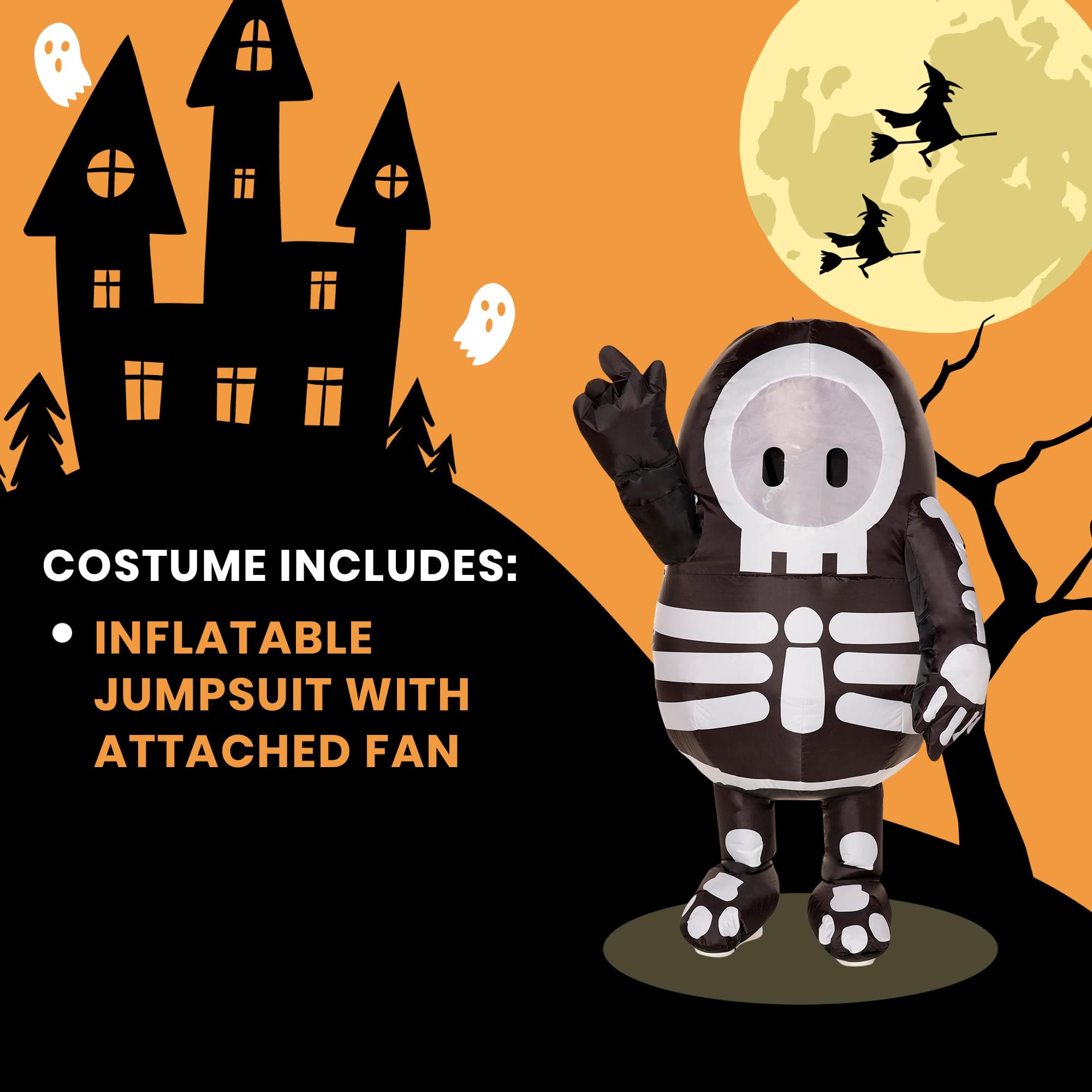 Fall Guys Skelly Inflatable Child Costumes | One Size Fits Up To 14
