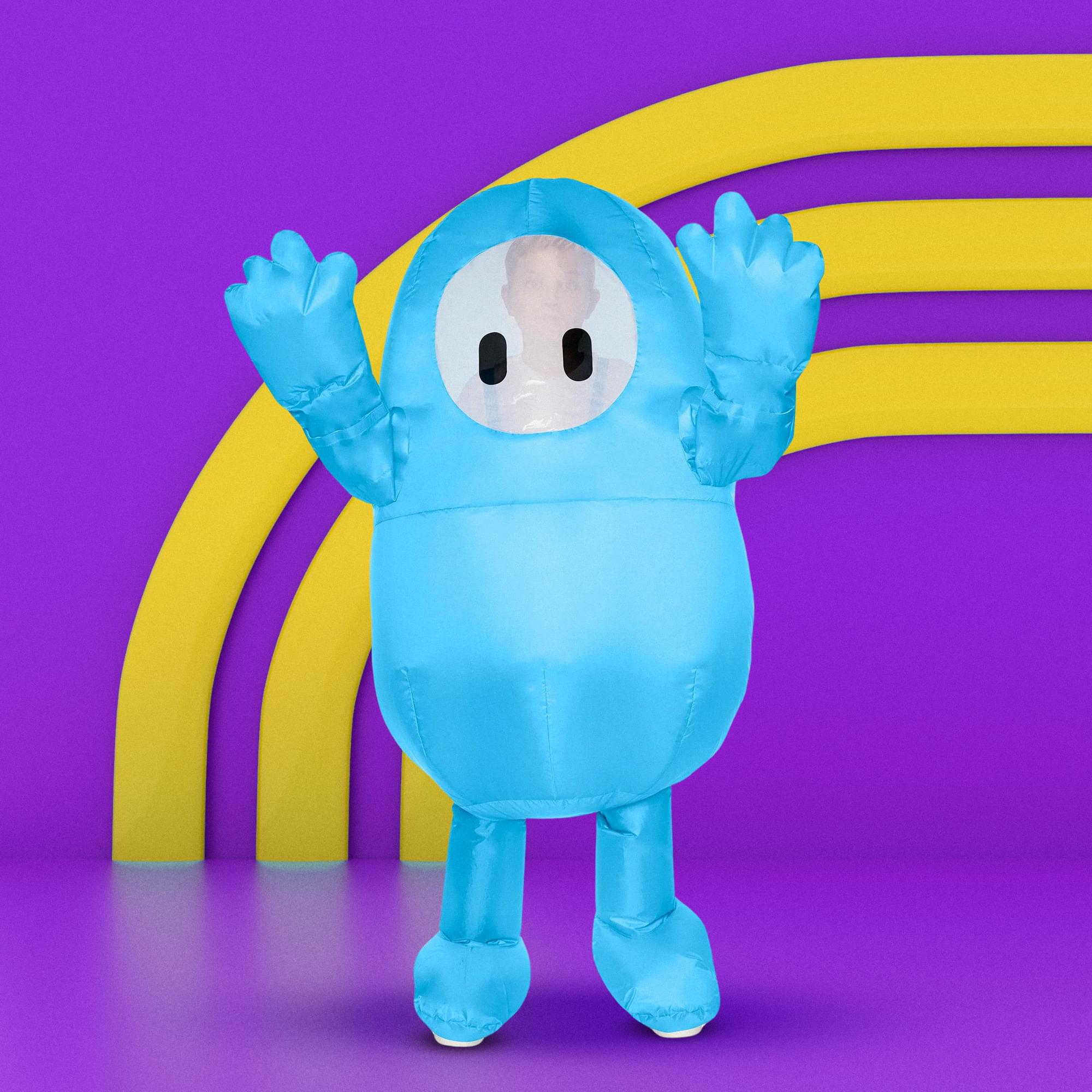 Fall Guys Blue Inflatable Child Costume | One Size Fits Up To 14