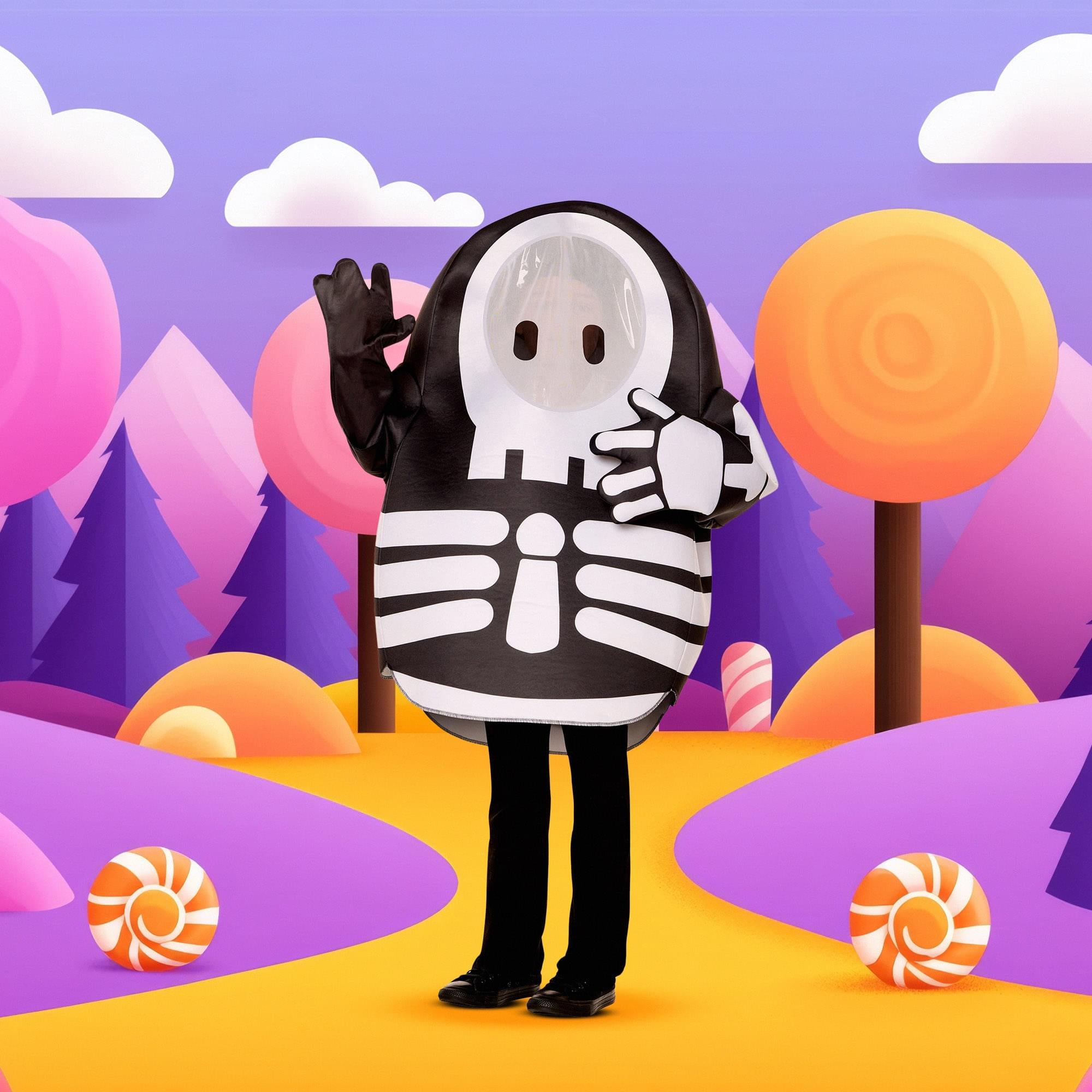 Fall Guys Skelly Foam Child Costume | One Size Fits Most