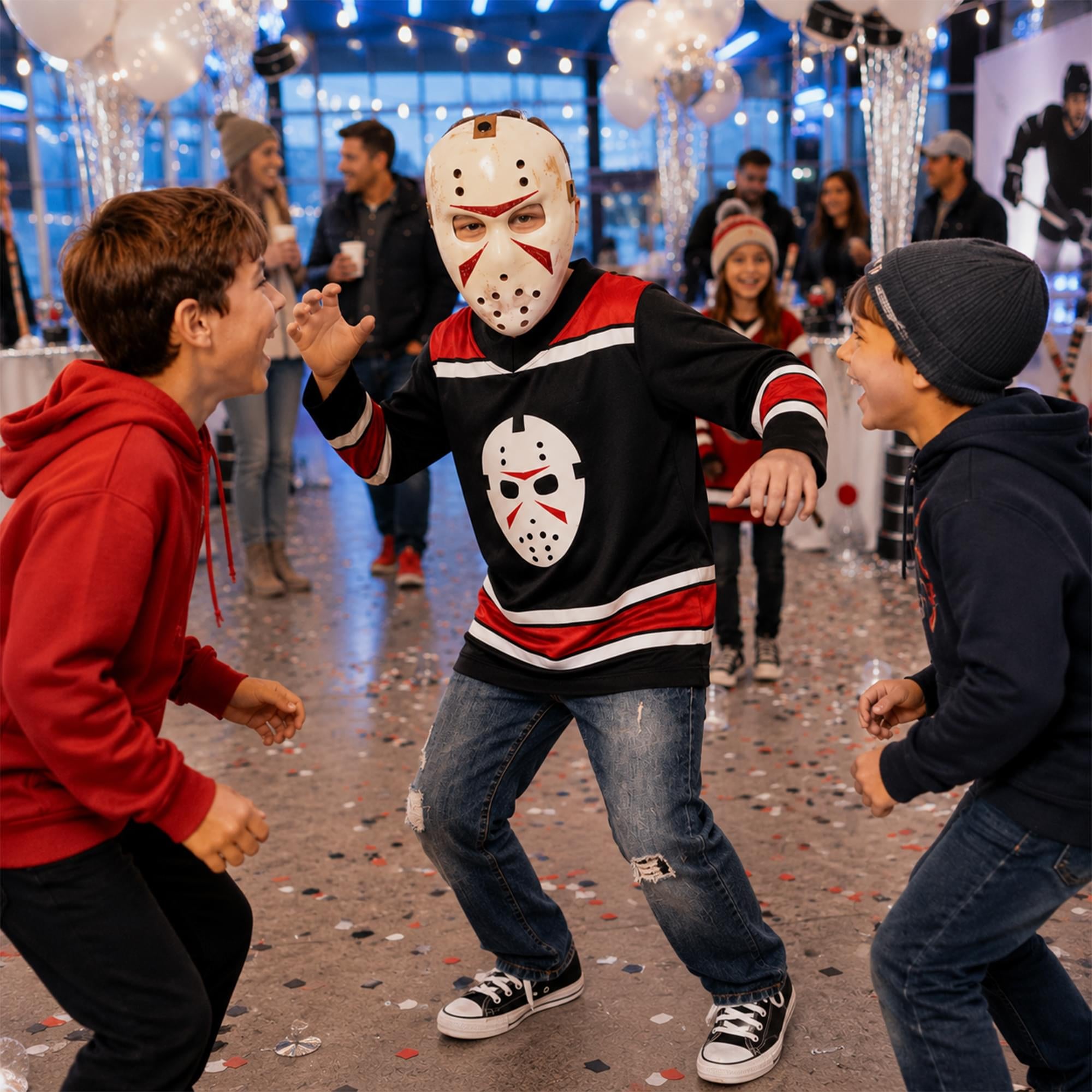 Jason Universe Child Costume Hockey Jersey and Mask | Large