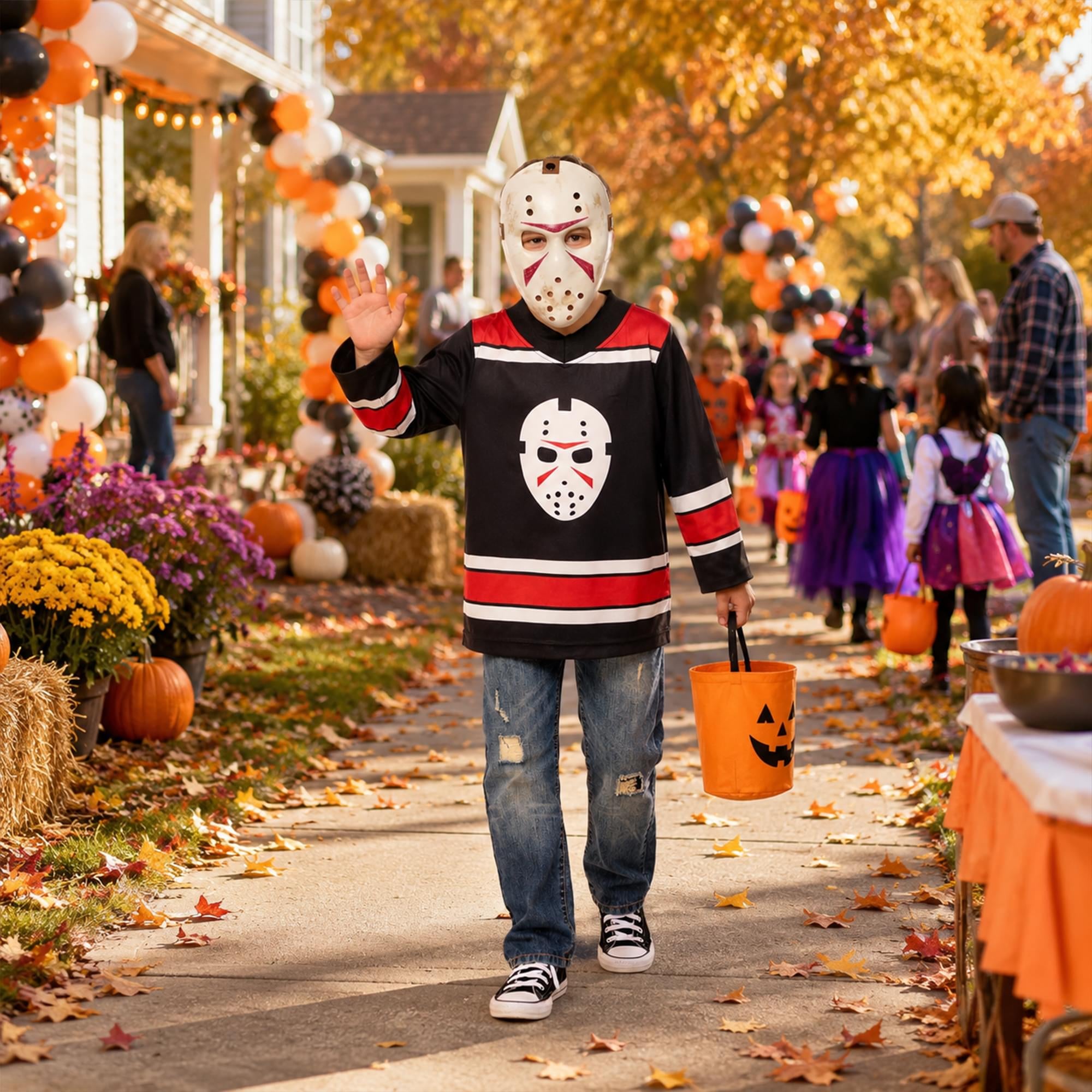 Jason Universe Child Costume Hockey Jersey and Mask | Large
