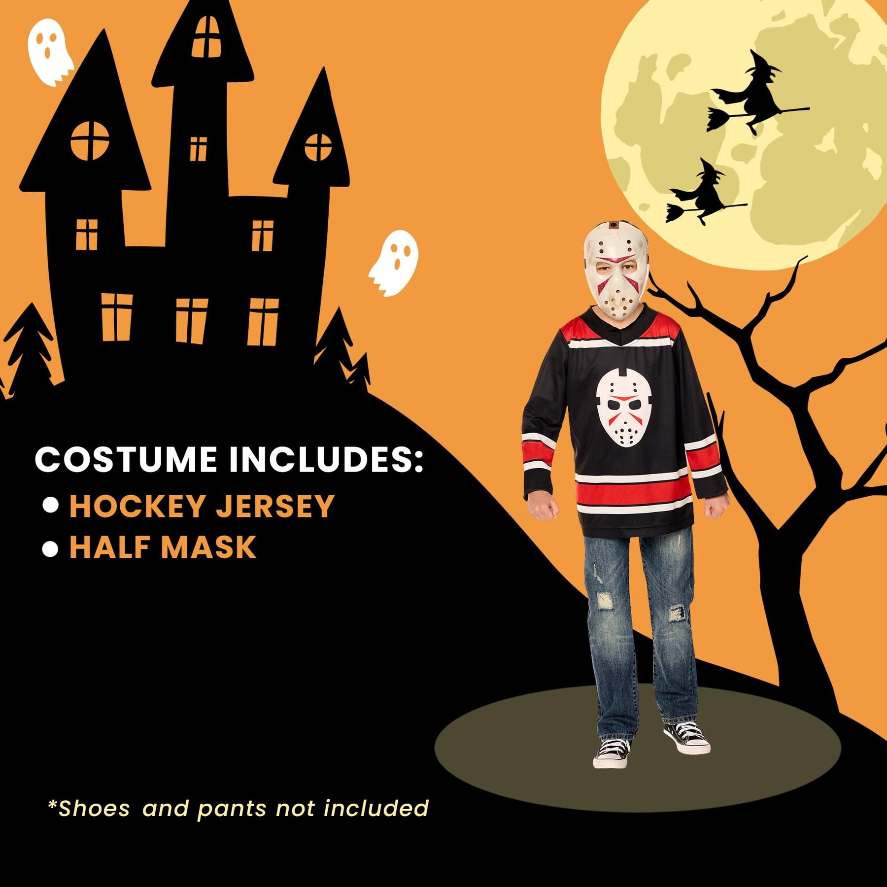 Jason Universe Child Costume Hockey Jersey and Mask | Large