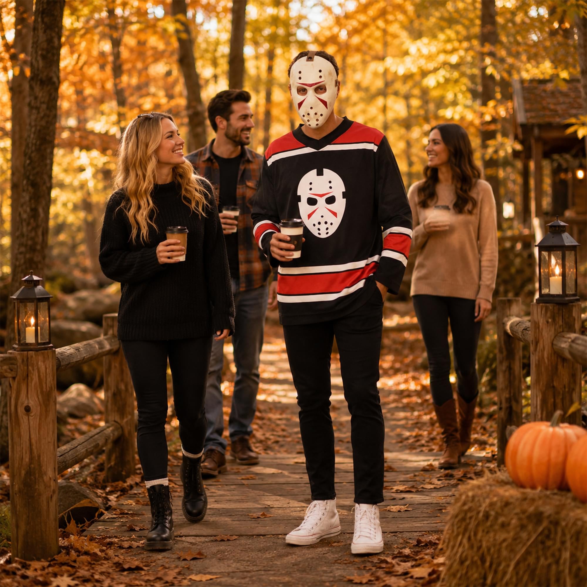 Jason Universe Adult Costume Hockey Jersey and Mask | Large