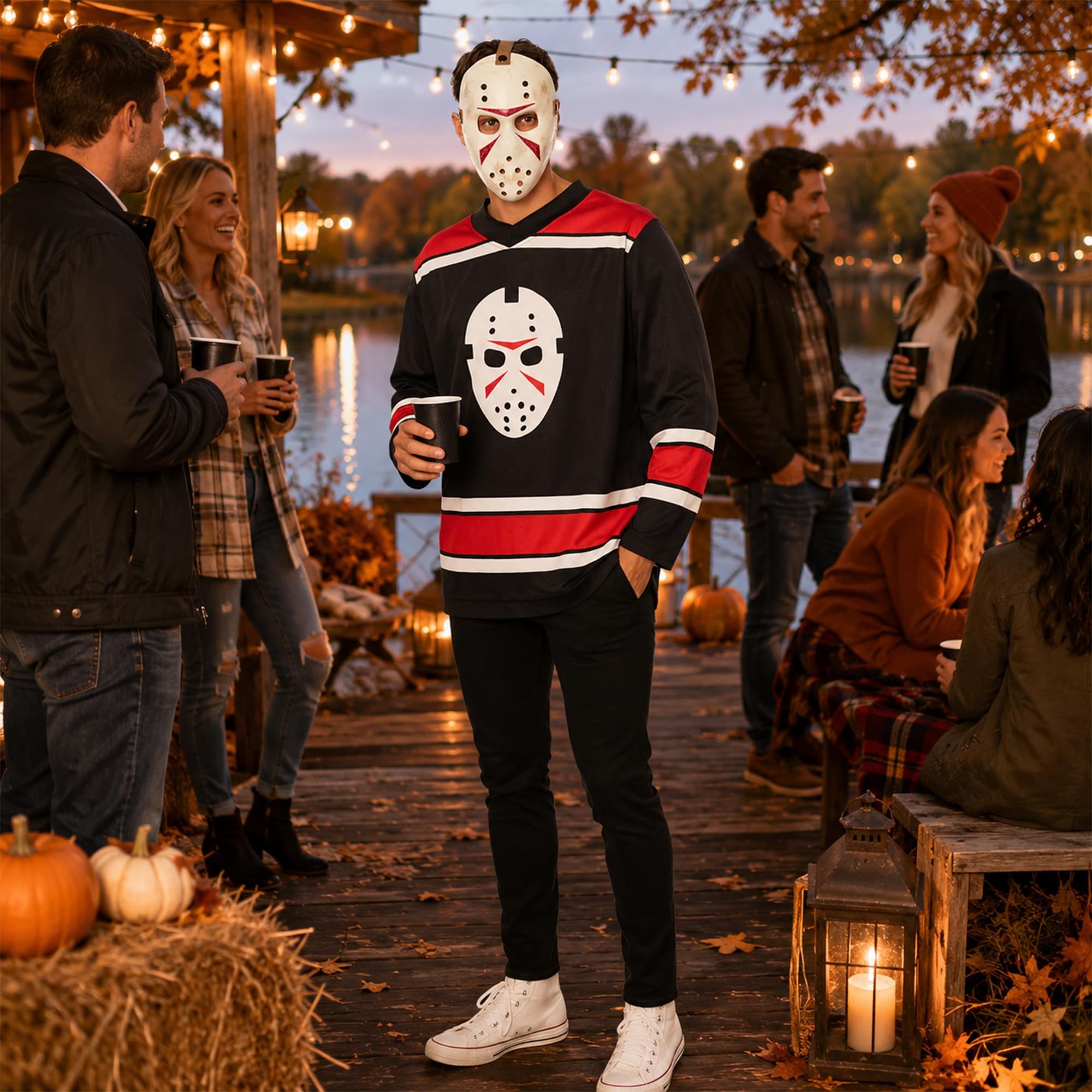 Jason Universe Adult Costume Hockey Jersey and Mask | Large