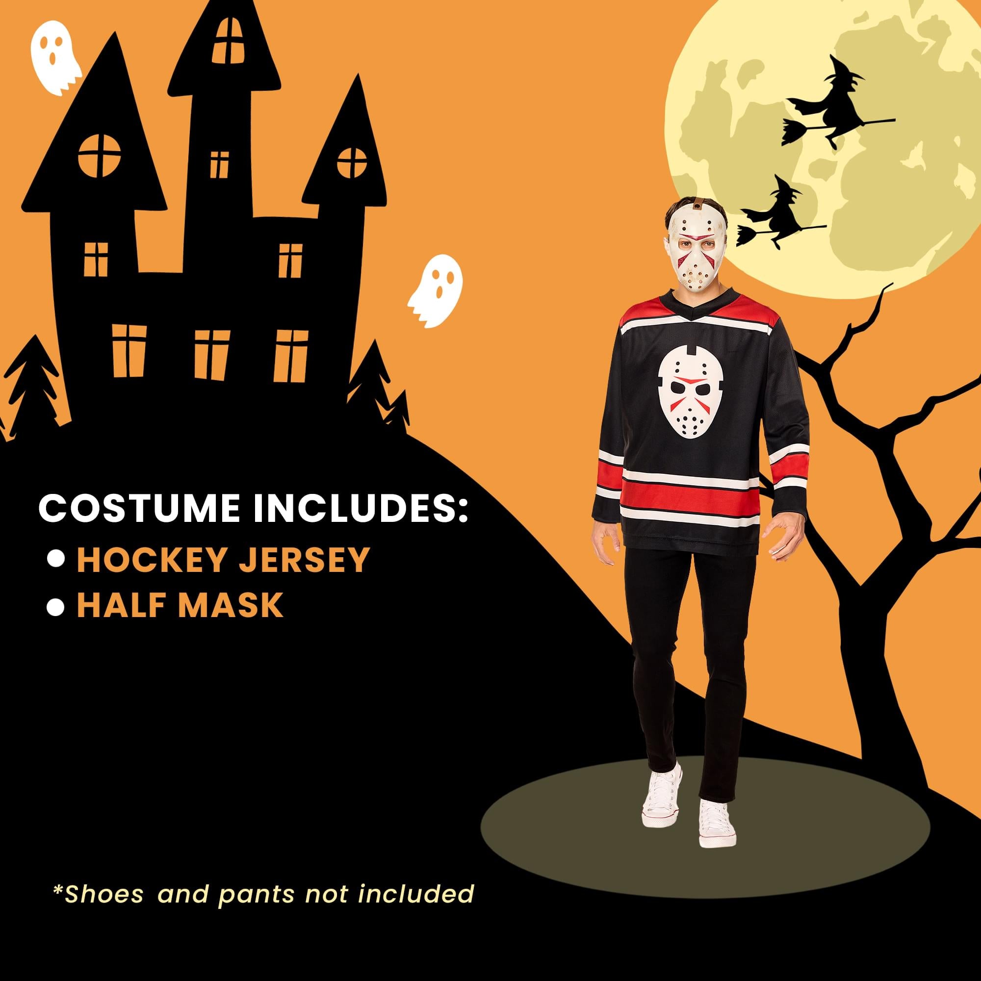 Jason Universe Adult Costume Hockey Jersey and Mask | Large