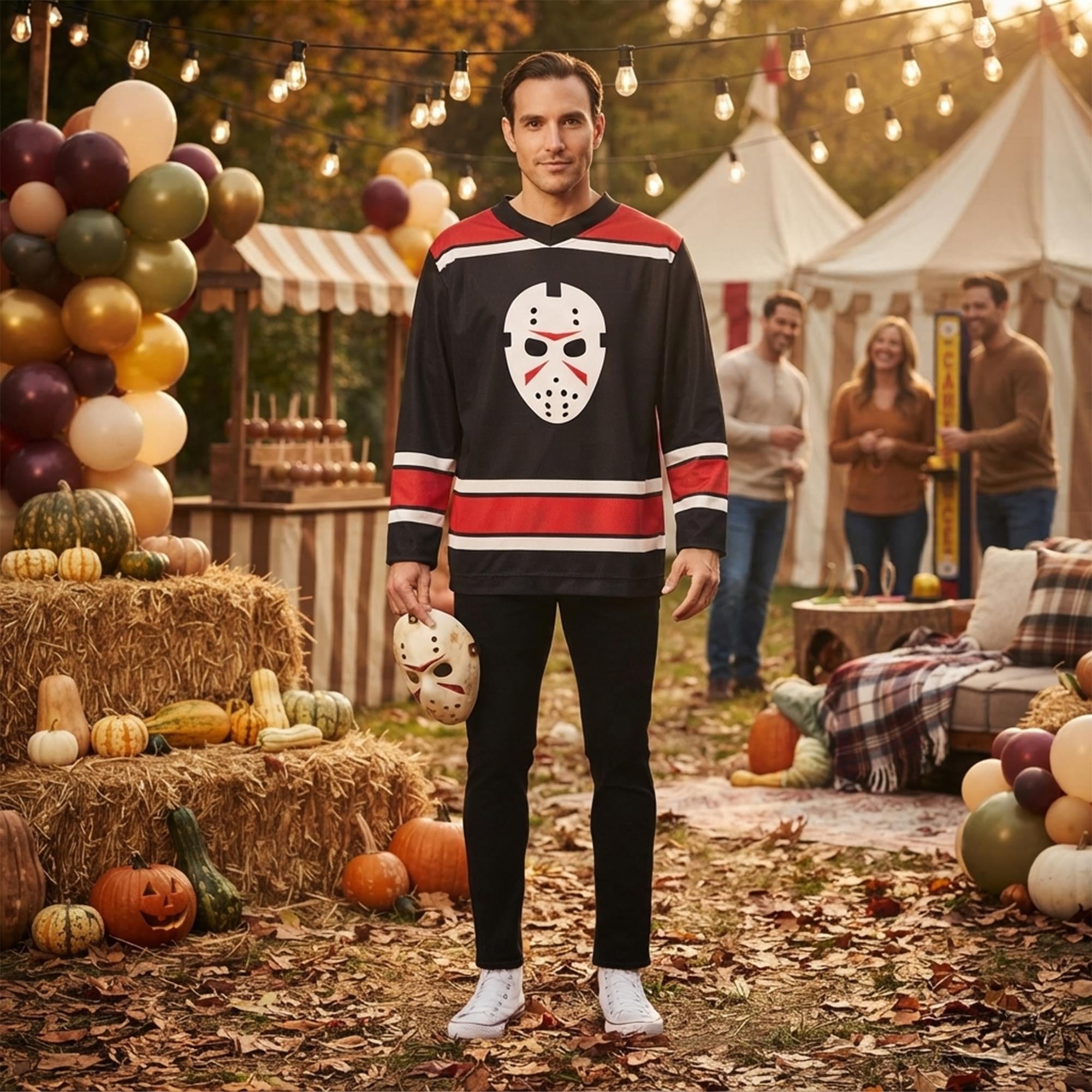 Jason Universe Adult Costume Hockey Jersey and Mask | Large
