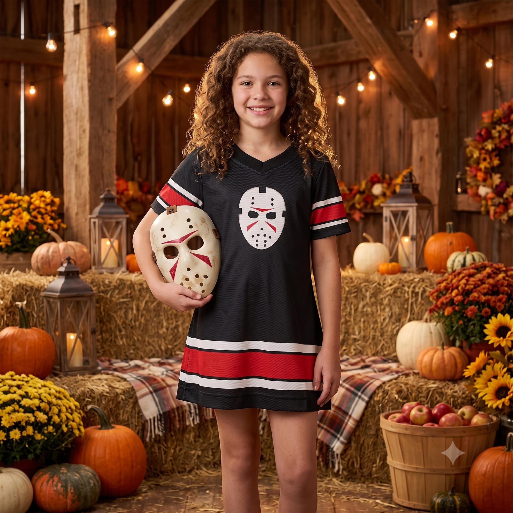Jason Universe Child Costume Hockey Jersey Dress and Mask | Large