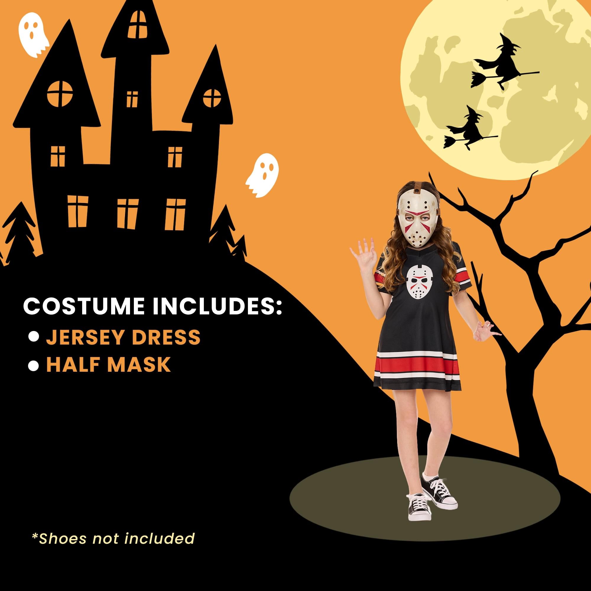 Jason Universe Child Costume Hockey Jersey Dress and Mask | Large