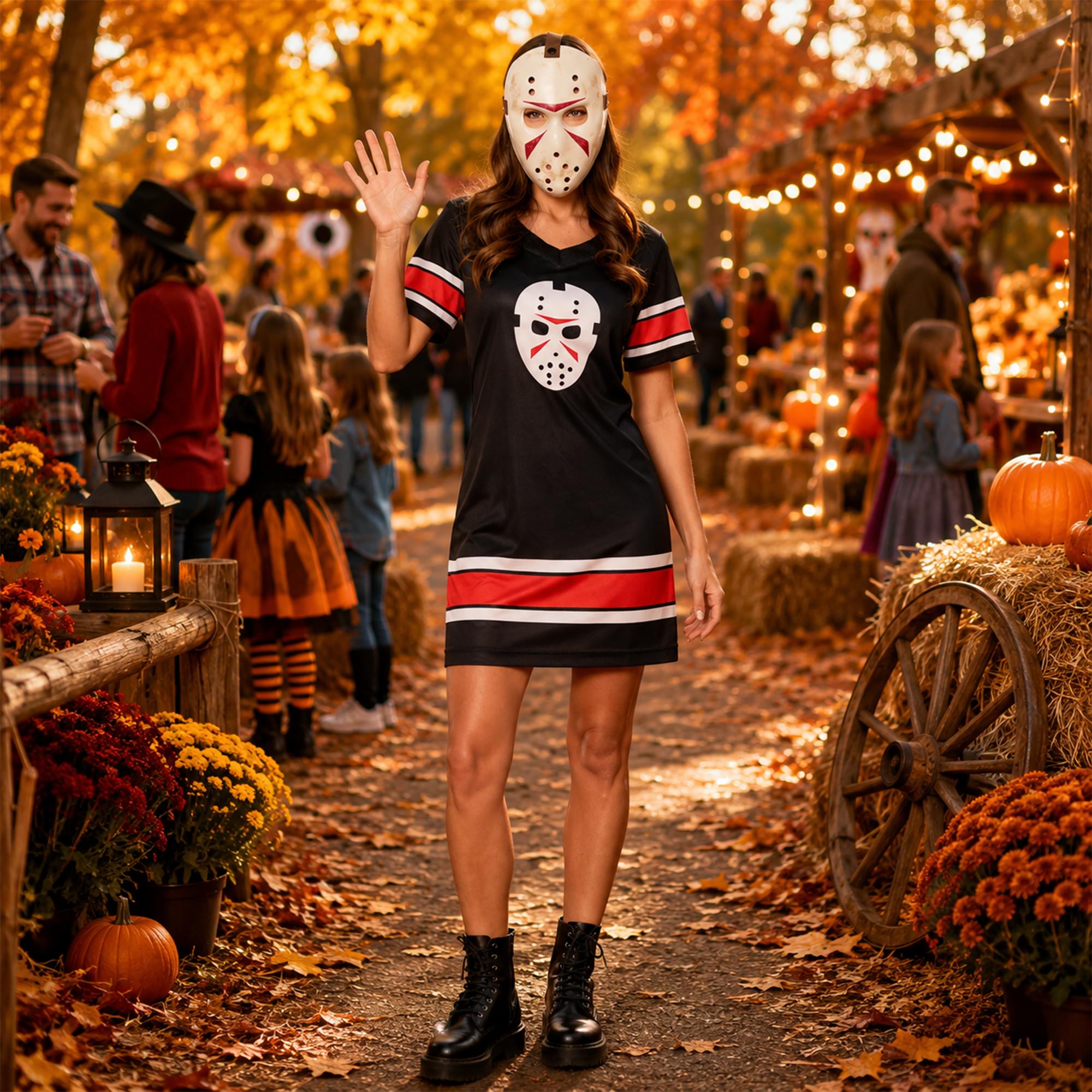 Jason Universe Adult Costume Hockey Jersey Dress and Mask | Large