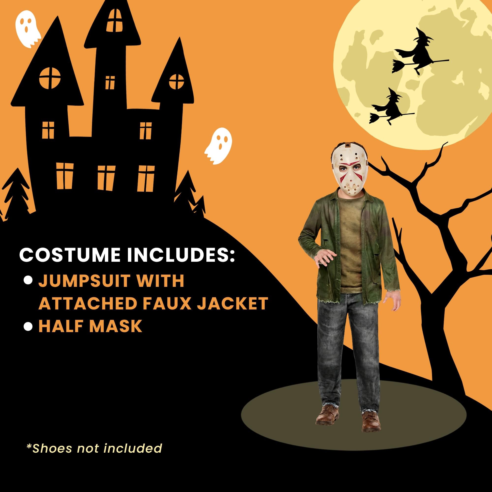 Jason Universe Jason Jumpsuit and Mask Child Costume | Large