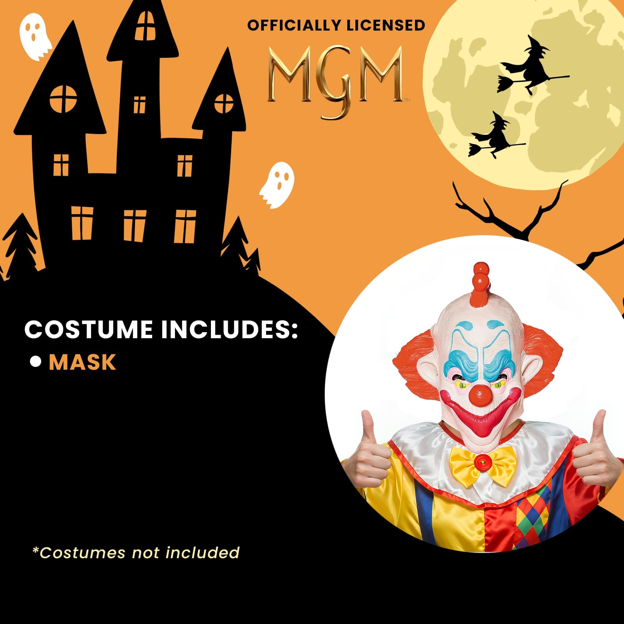 Killer Klowns Slim Adult Costume Mask | One Size Fits Most