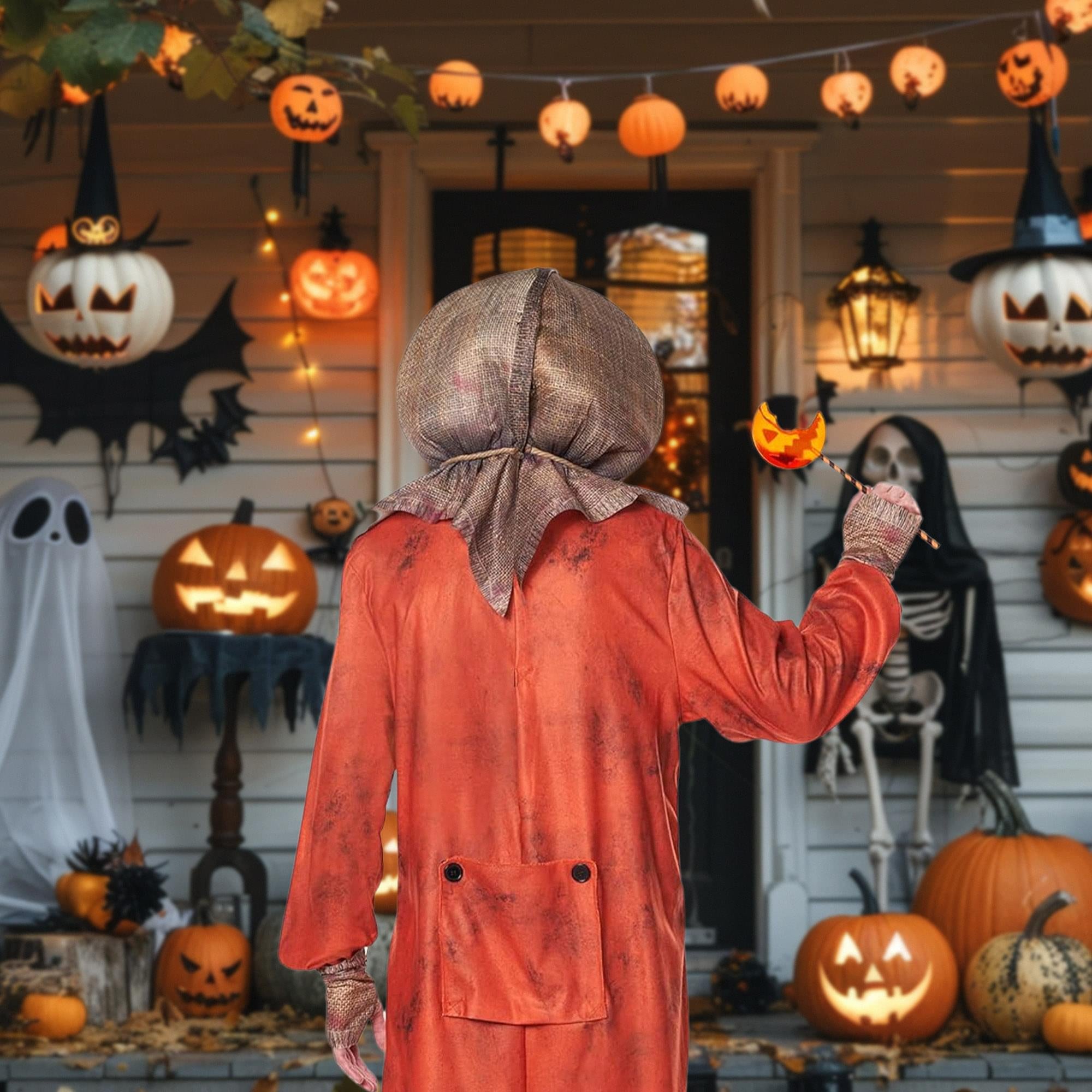 Trick R Treat Sam Adult Costume Mask | One Size Fits Most