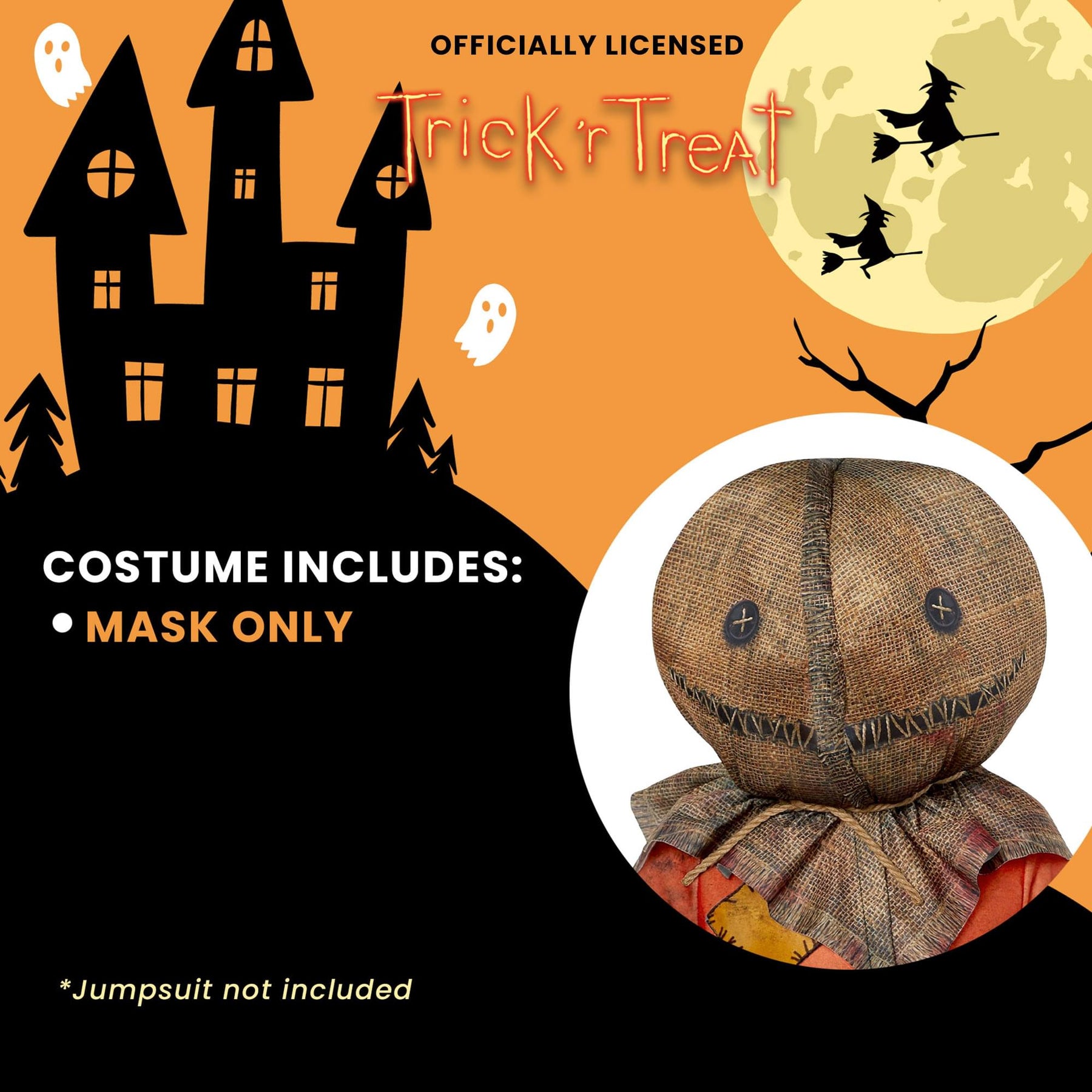Trick R Treat Sam Adult Costume Mask | One Size Fits Most