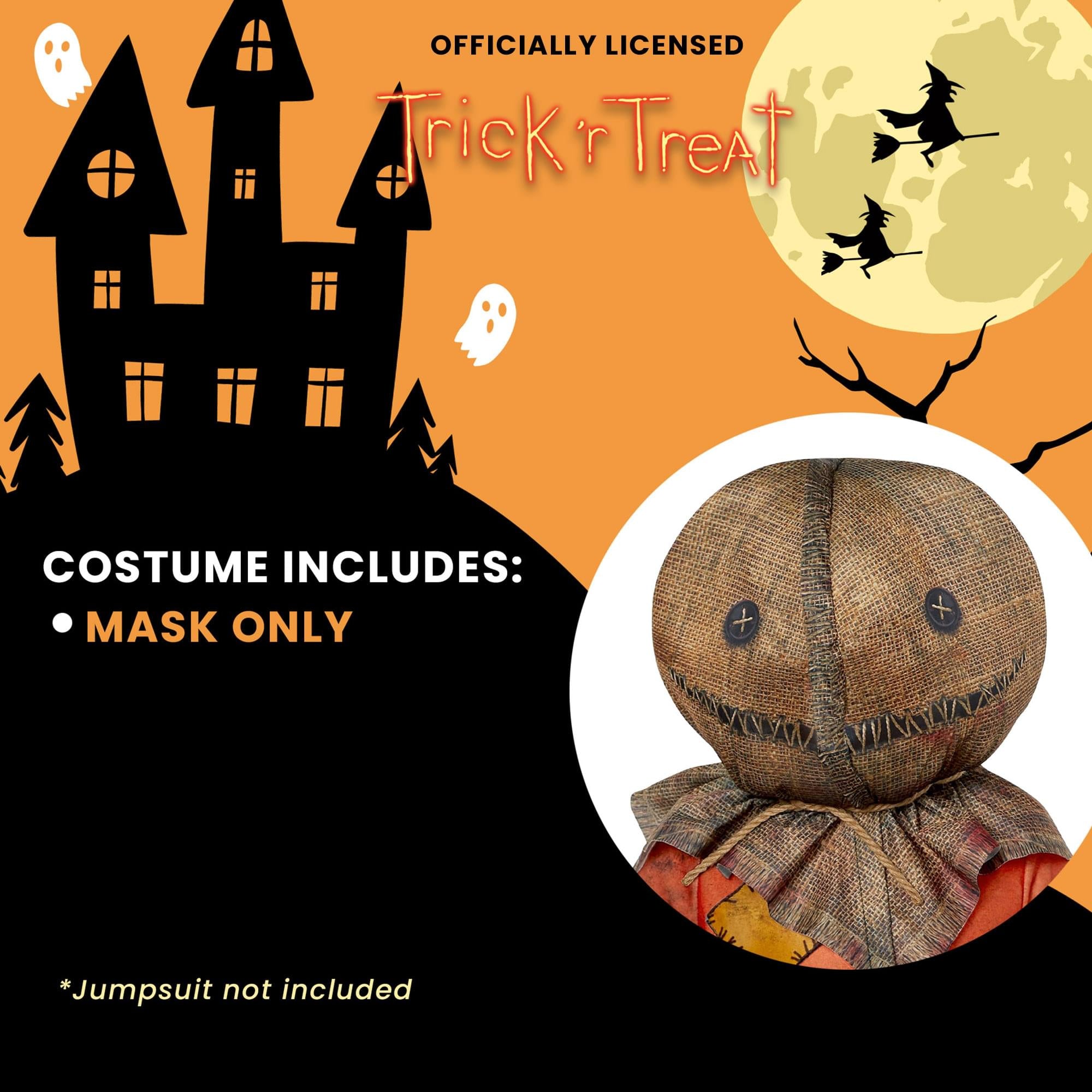 Trick R Treat Sam Adult Costume Mask | One Size Fits Most