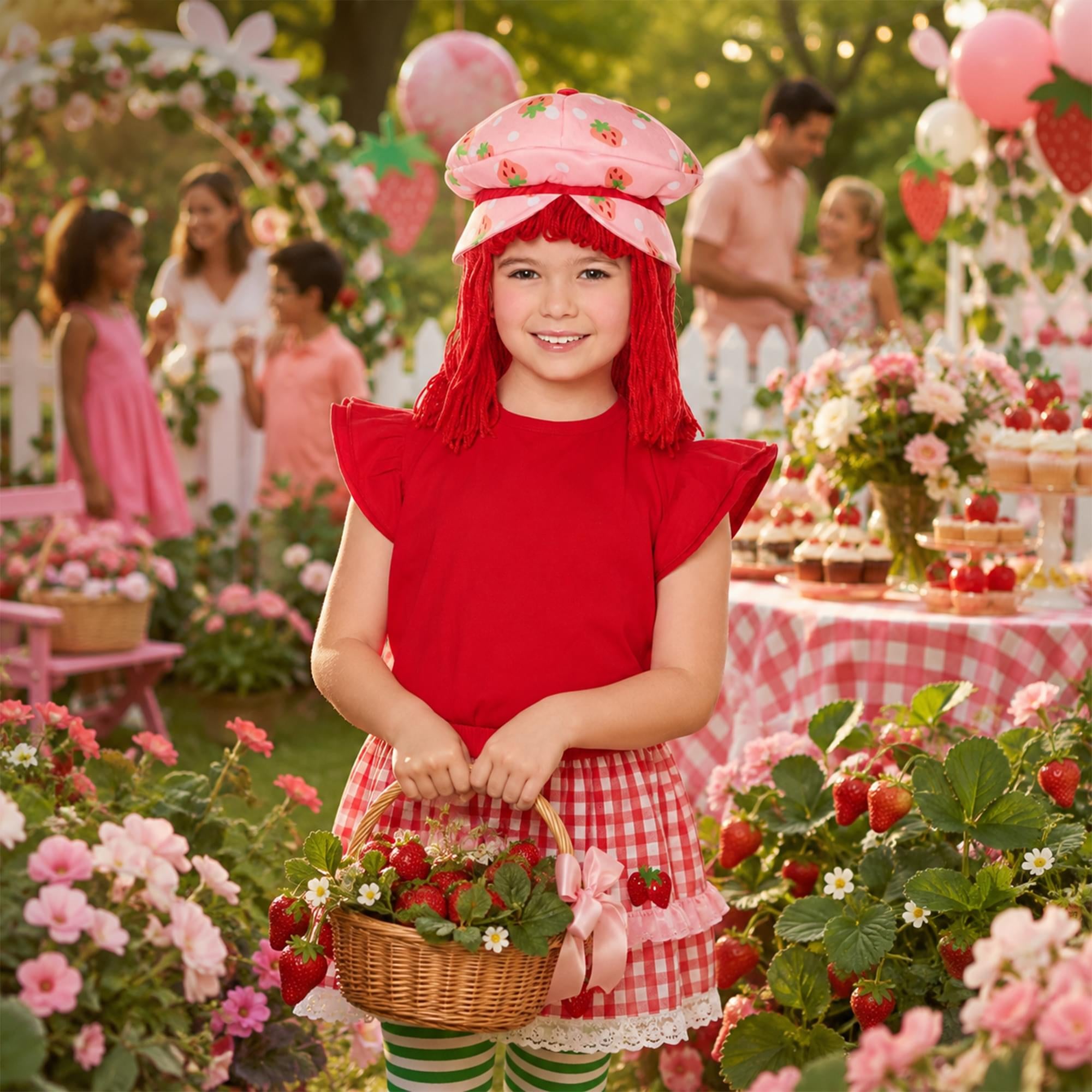 Strawberry Shortcake Strawberry Child Costume Wig | One Size Fits Most