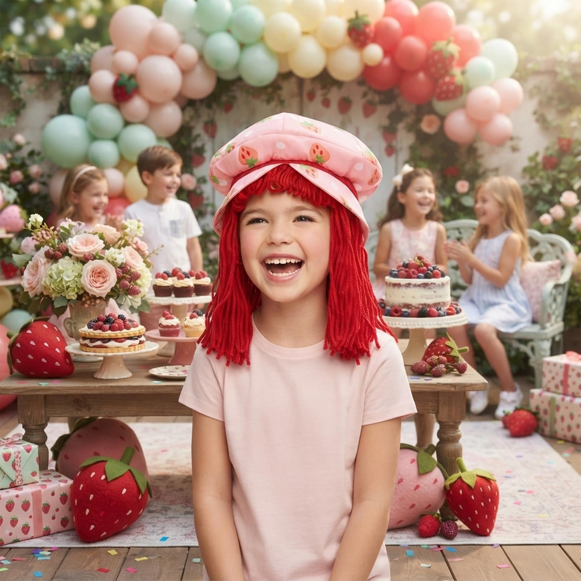 Strawberry Shortcake Strawberry Child Costume Wig | One Size Fits Most