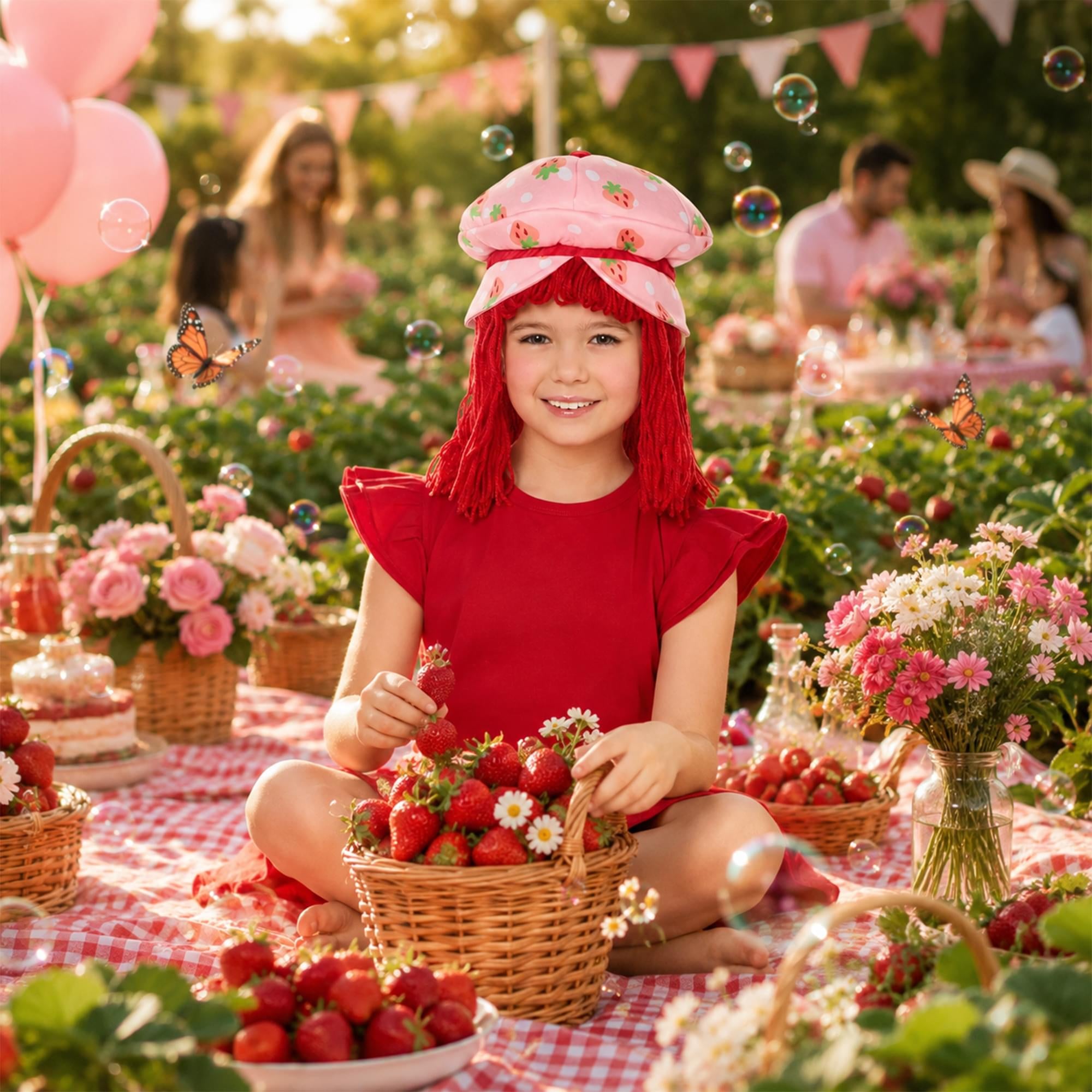 Strawberry Shortcake Strawberry Child Costume Wig | One Size Fits Most