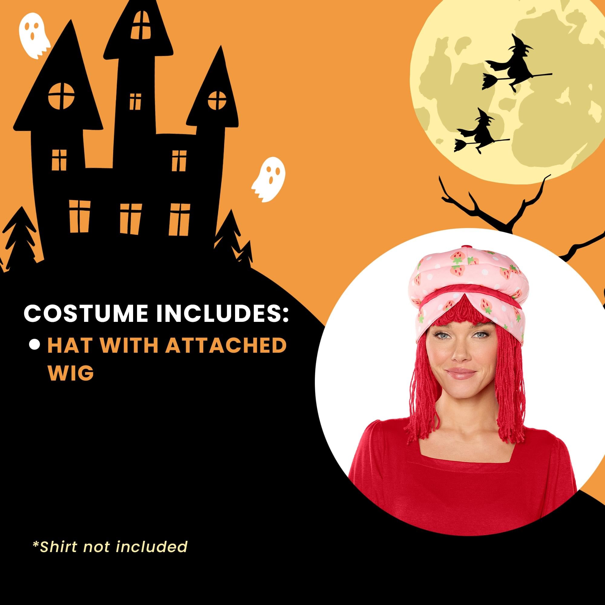 Strawberry Shortcake Strawberry Adult Costume Wig | One Size Fits Most