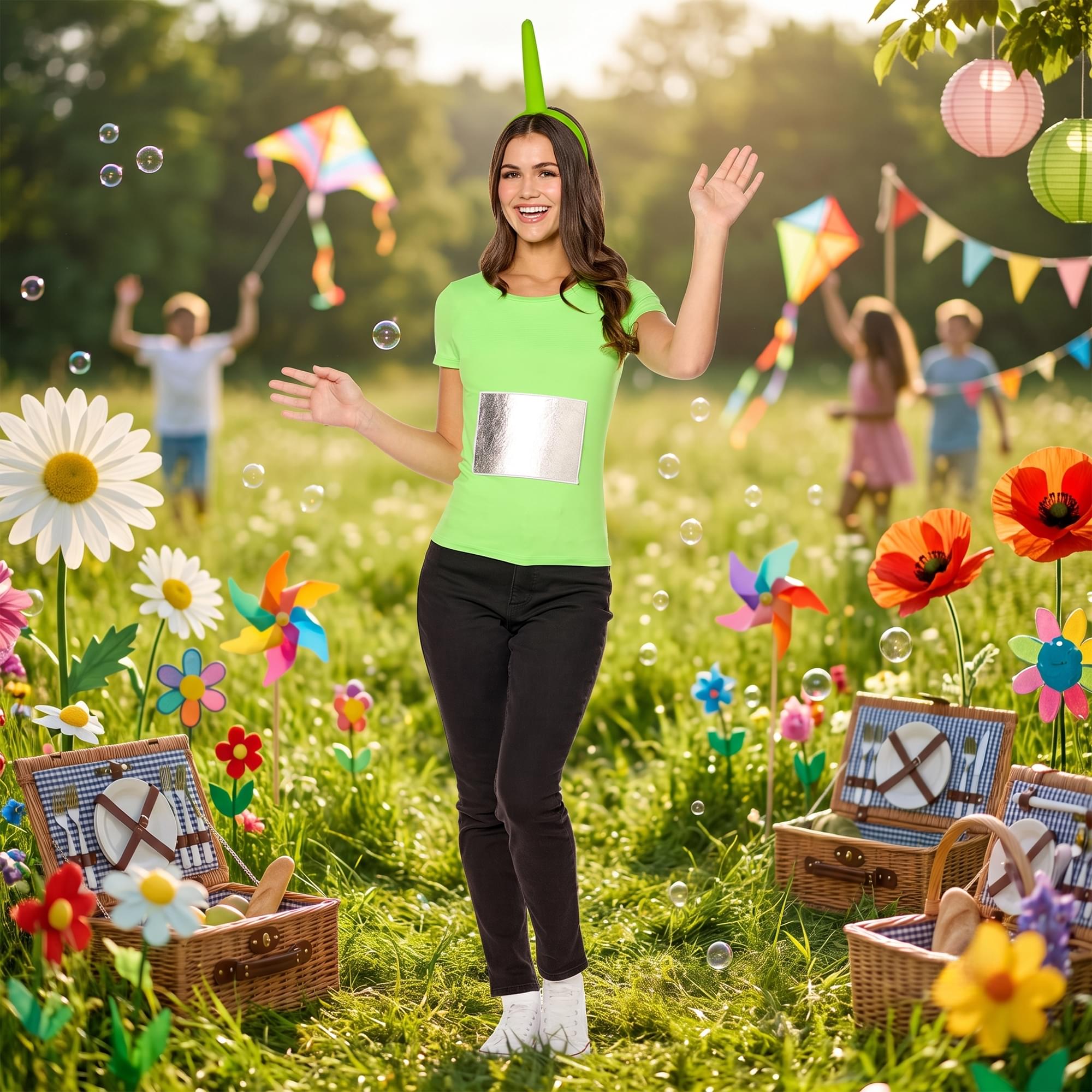 Teletubbies Dipsy Adult Costume Kit | Headband and Patch