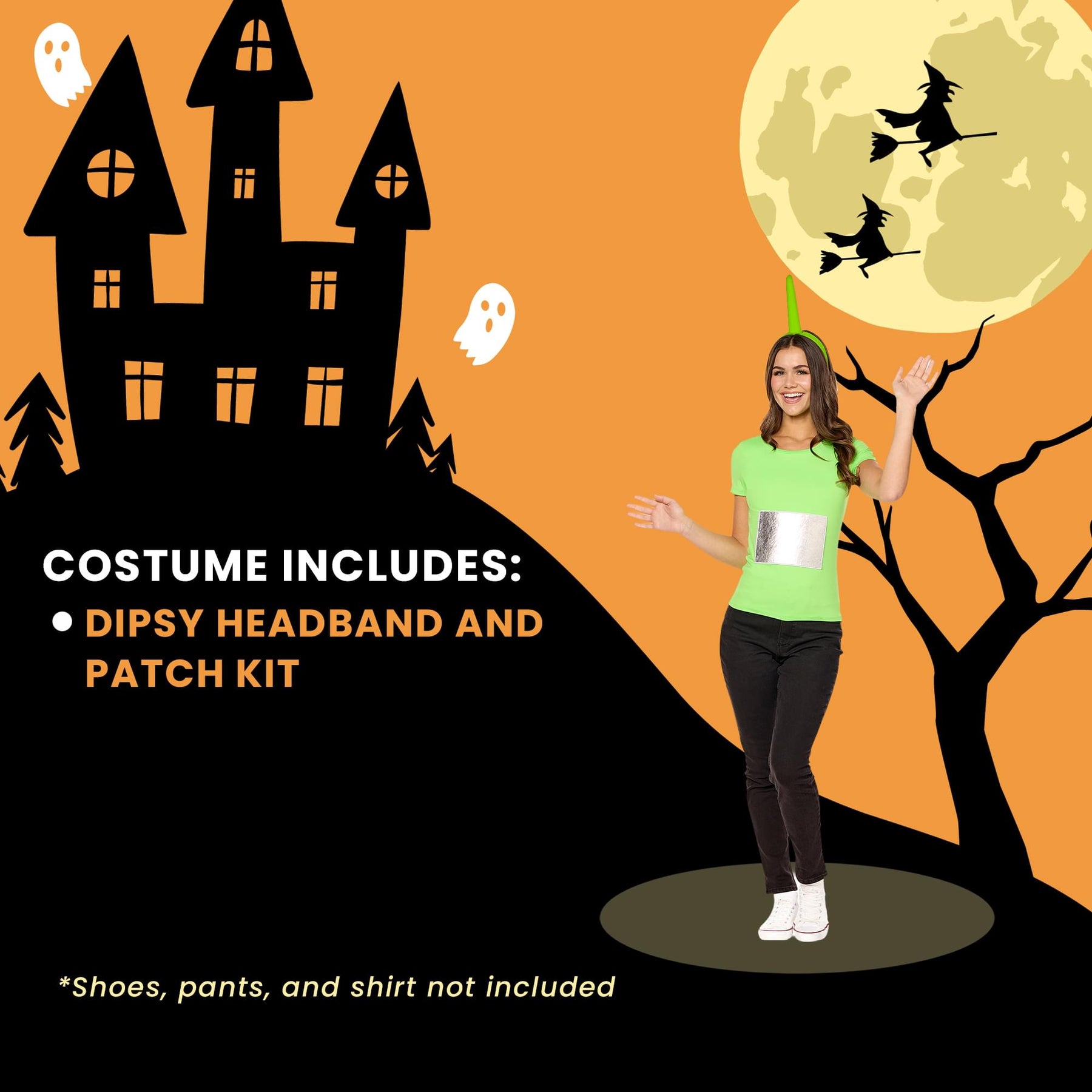 Teletubbies Dipsy Adult Costume Kit | Headband and Patch