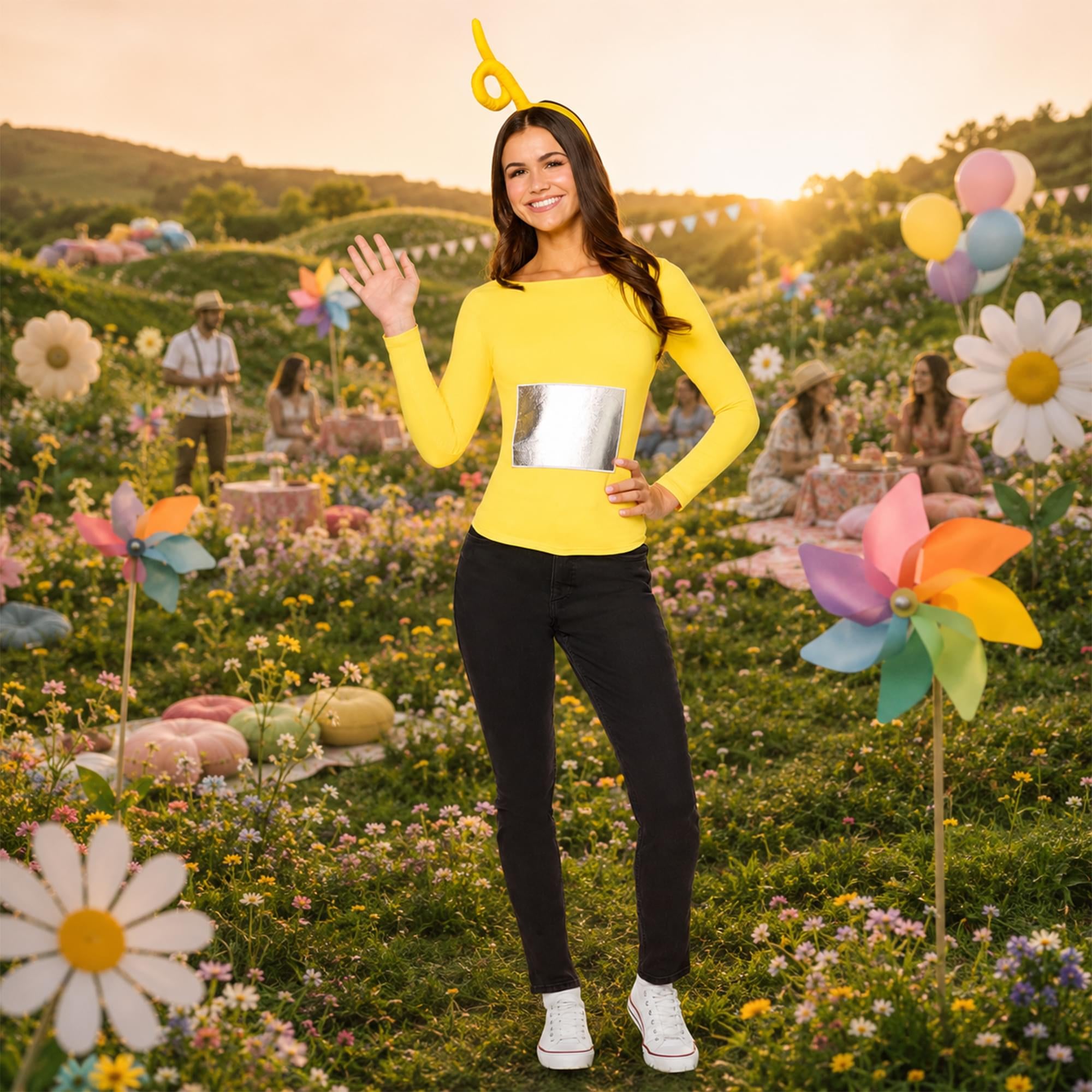 Teletubbies Laa-Laa Adult Costume Kit | Headband and Patch