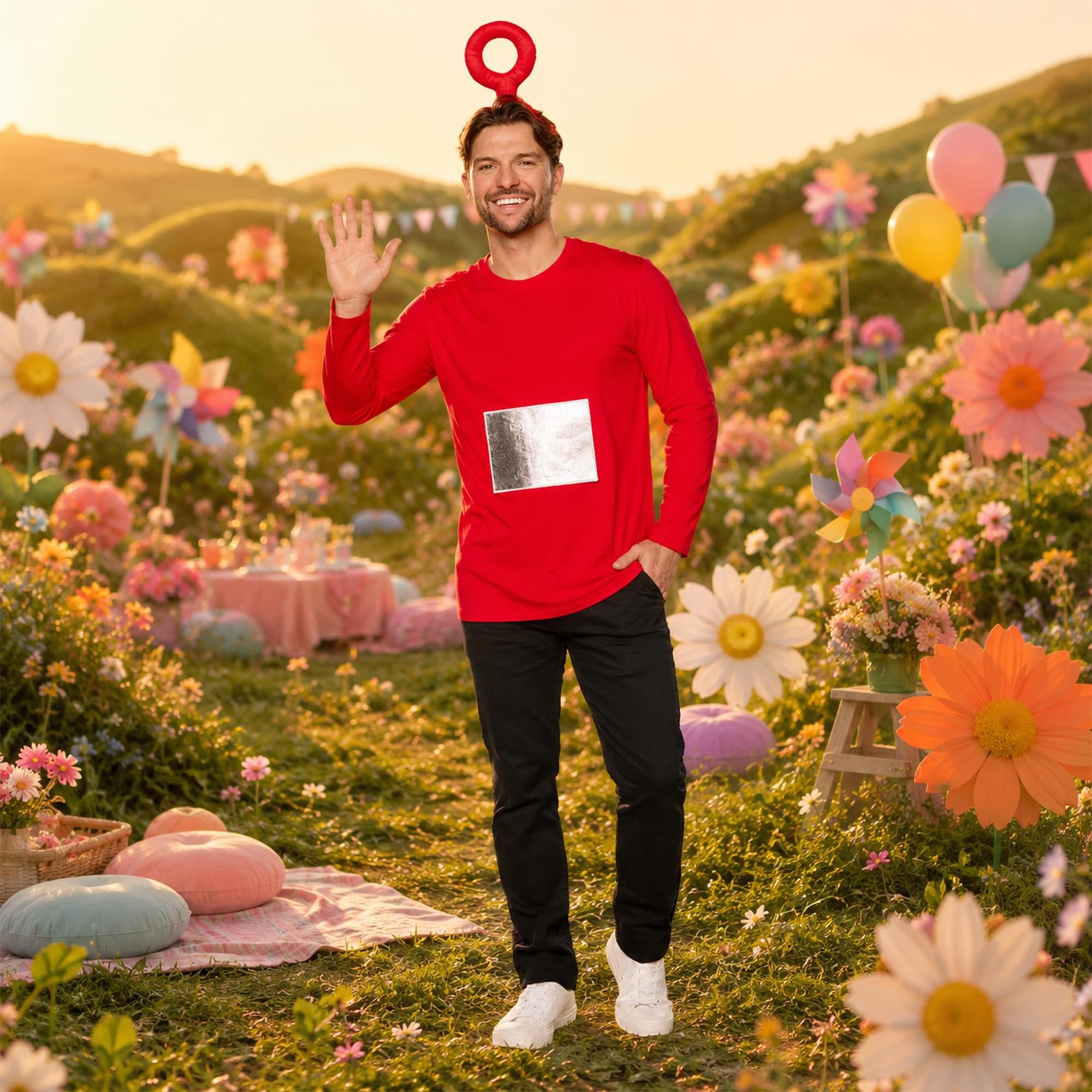 Teletubbies Po Adult Costume Kit | Headband and Patch