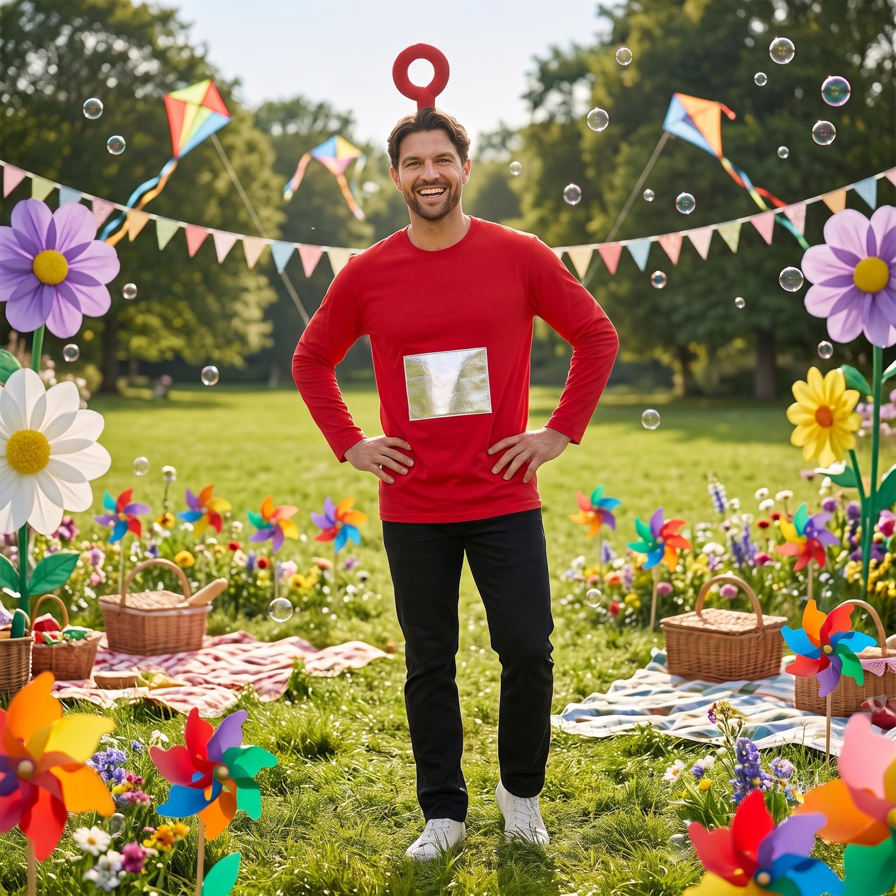 Teletubbies Po Adult Costume Kit | Headband and Patch