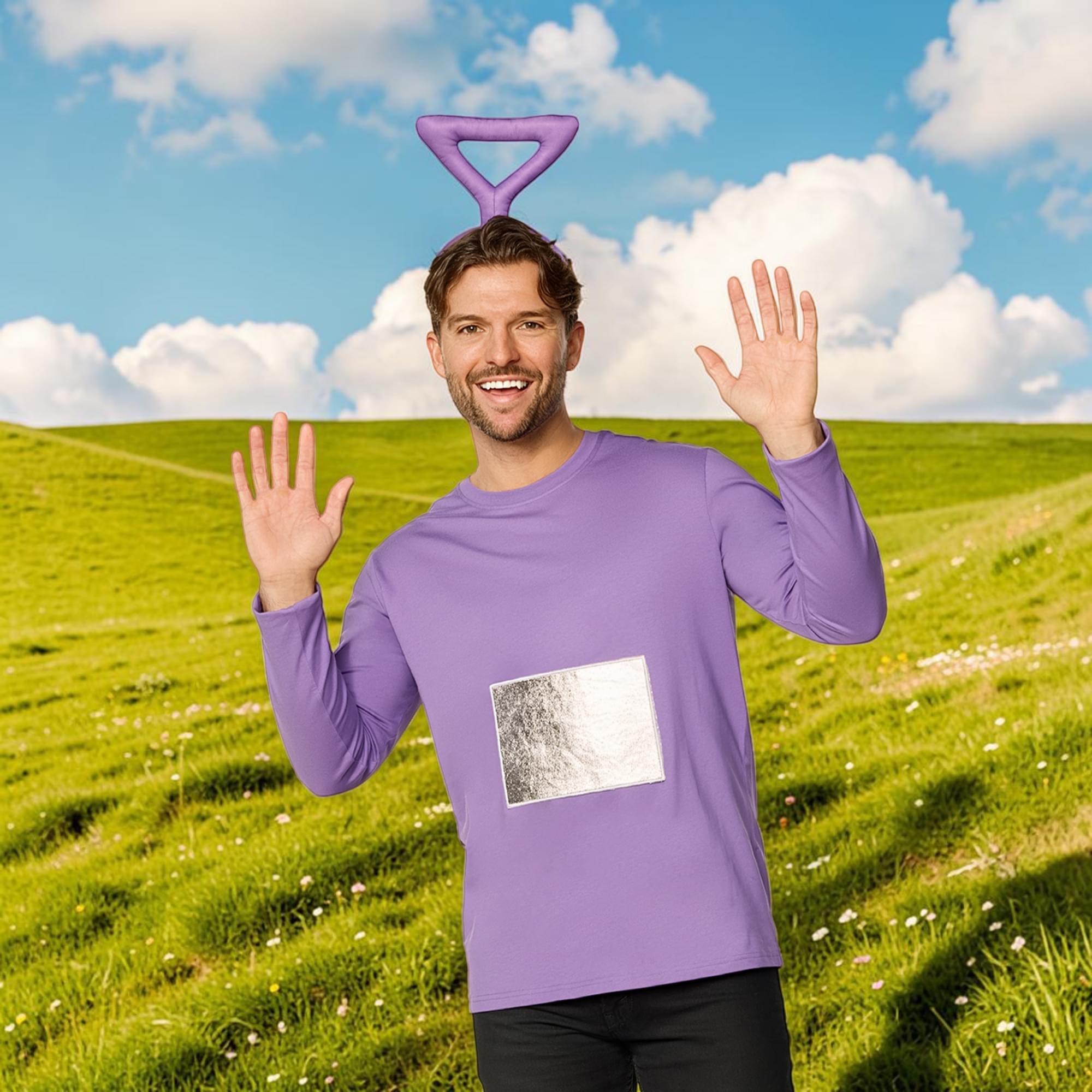 Teletubbies Tinky Winky Adult Costume Kit | Headband and Patch