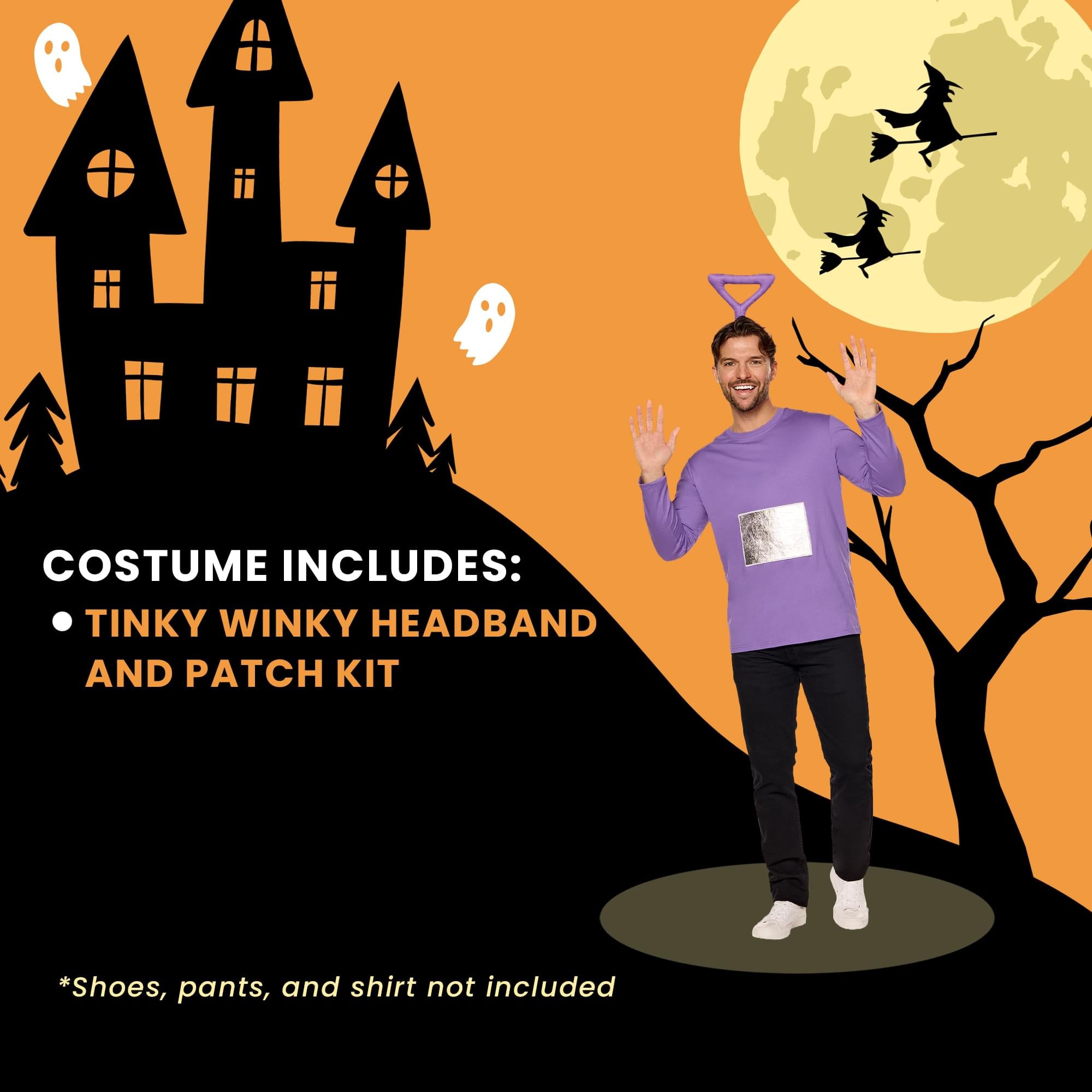 Teletubbies Tinky Winky Adult Costume Kit | Headband and Patch
