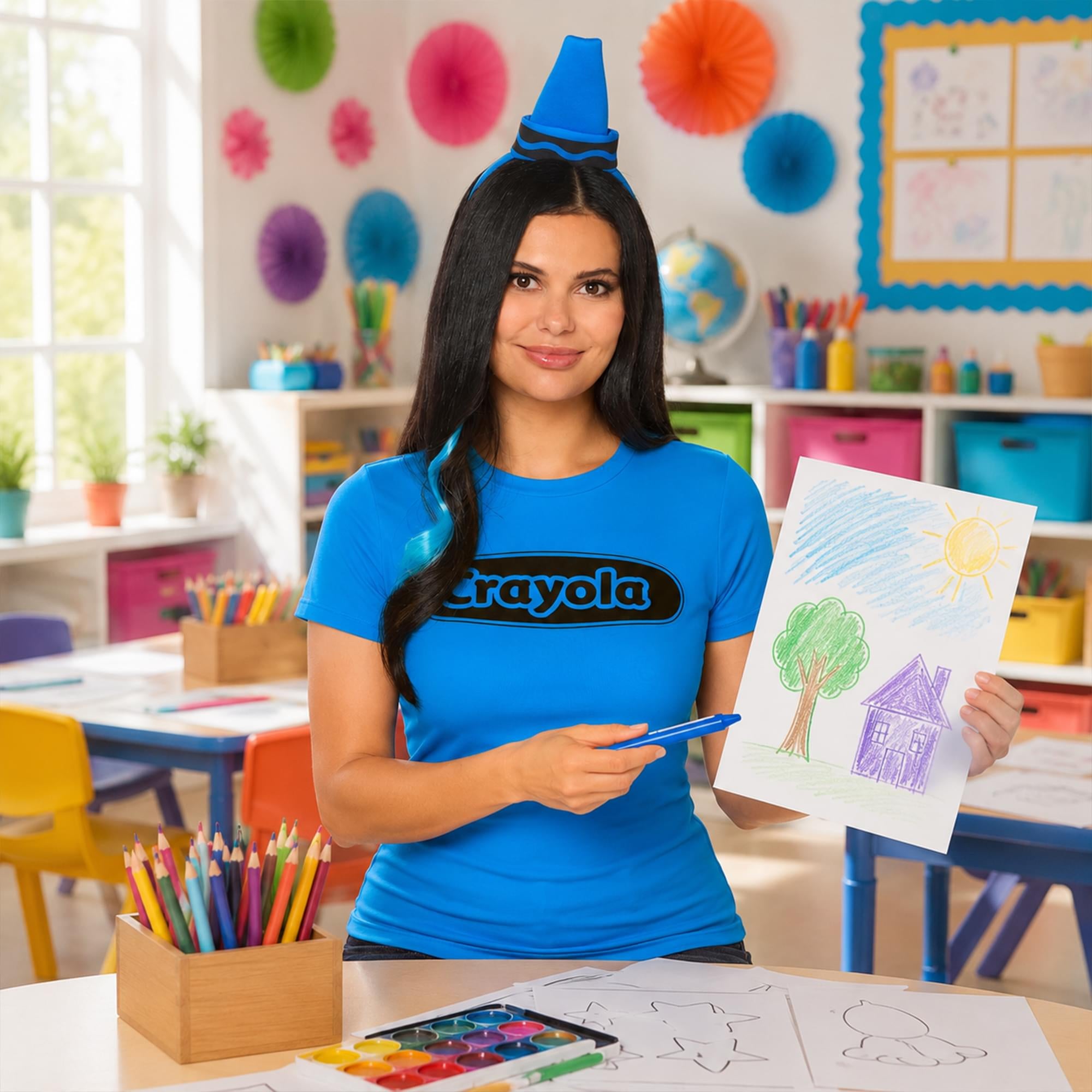Crayola Crayon Blue Headband and Patch Costume Kit | One Size Fits Most
